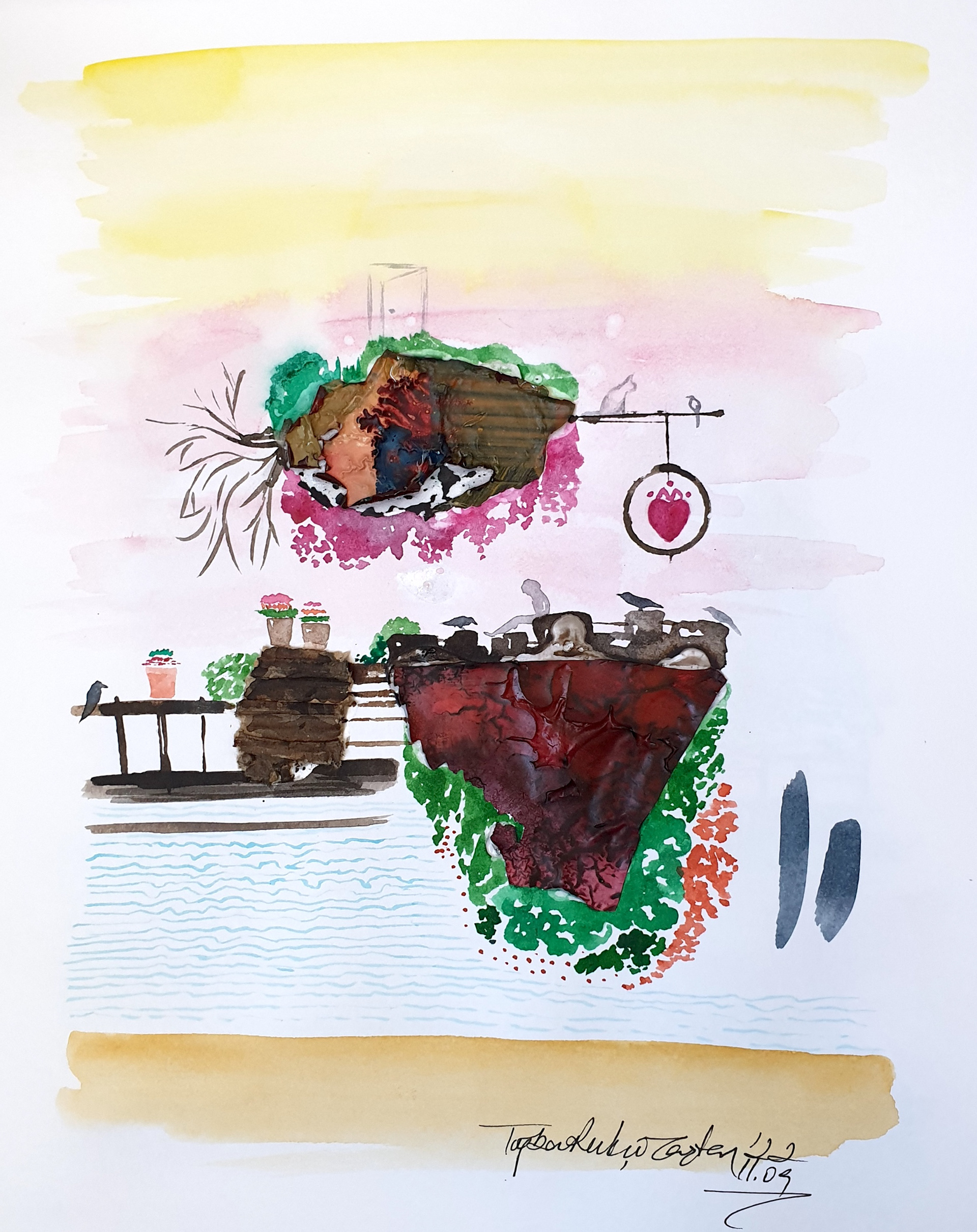 Sketchbook, Composition No: 36, 2022, Mixed media on paper