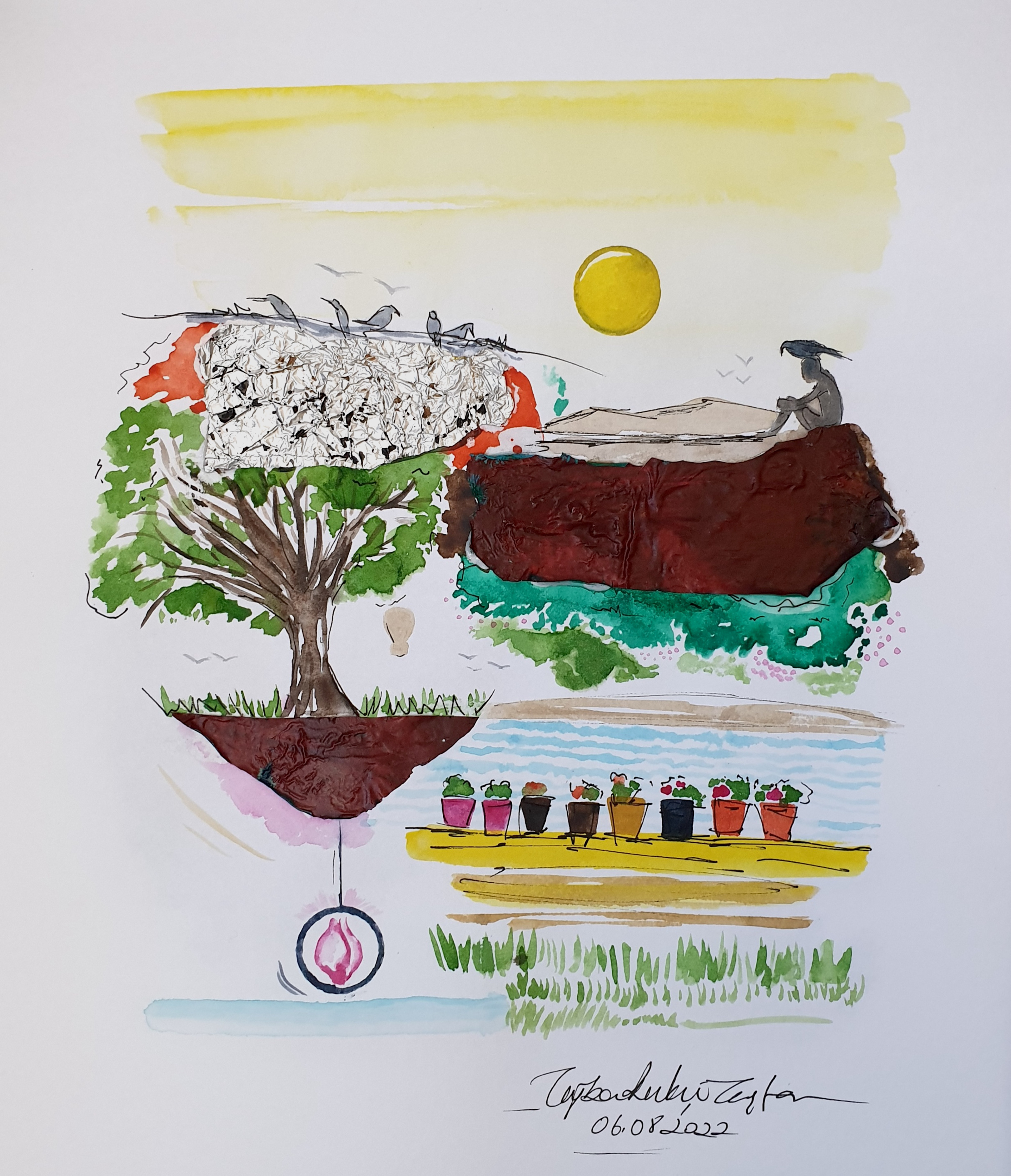 Sketchbook, Composition No: 31, 2022, Mixed media on paper