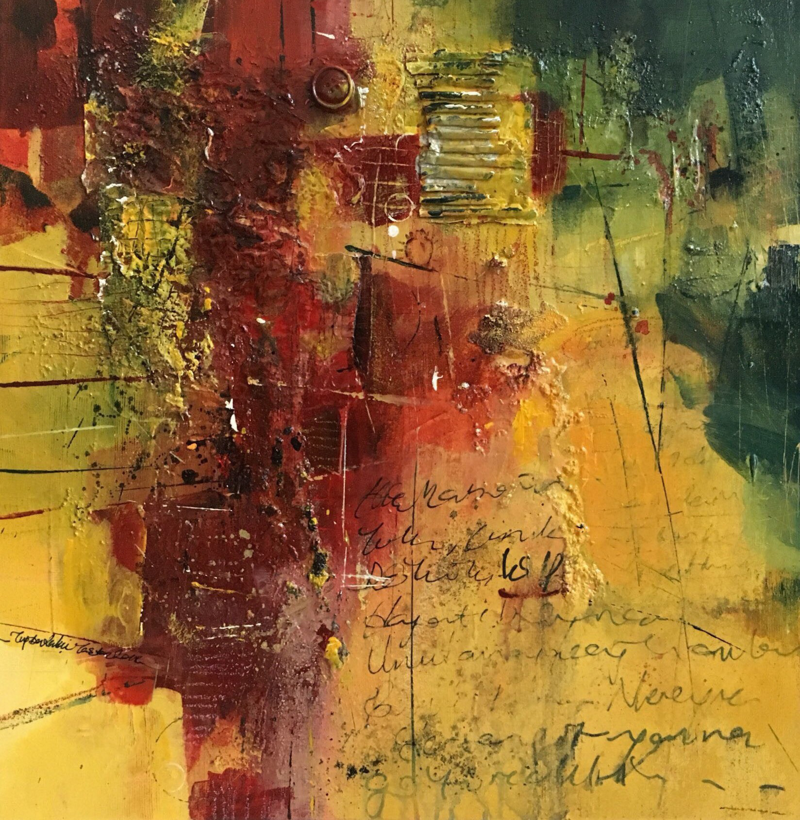 Untitled, 2018, 50x50 cm, Mixed Media on Canvas, Private Collection