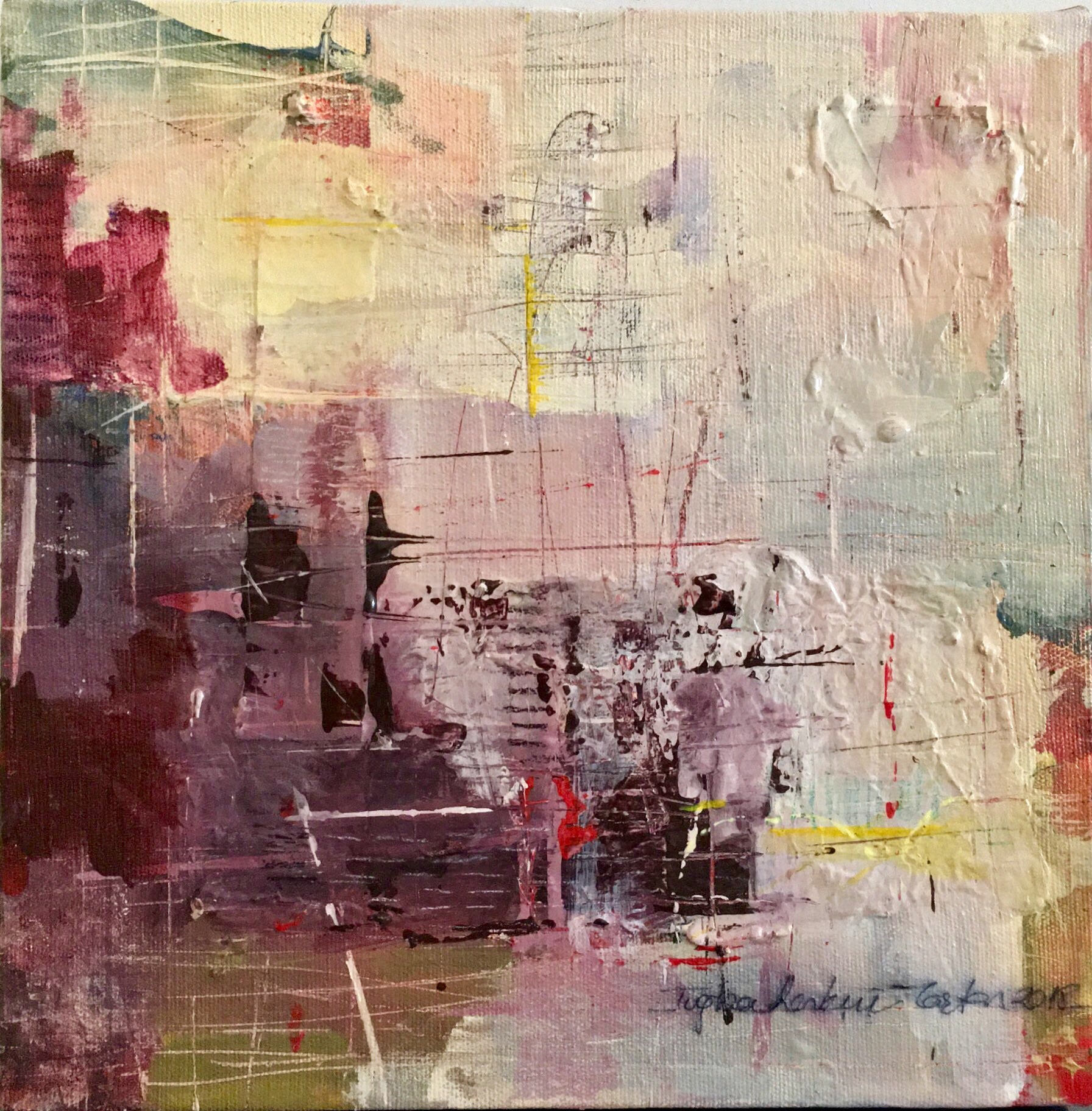 Untitled, 2018, 25x25 cm, Mixed Media on Canvas, Private Collection