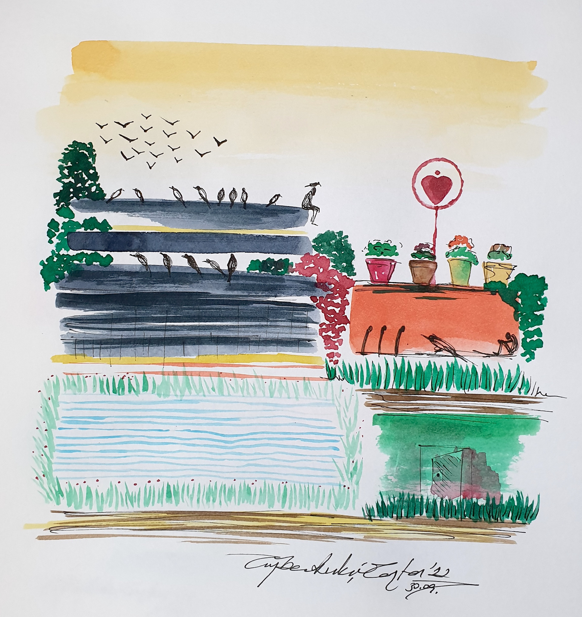 Sketchbook, Composition No: 41, 2022, Mixed media on paper