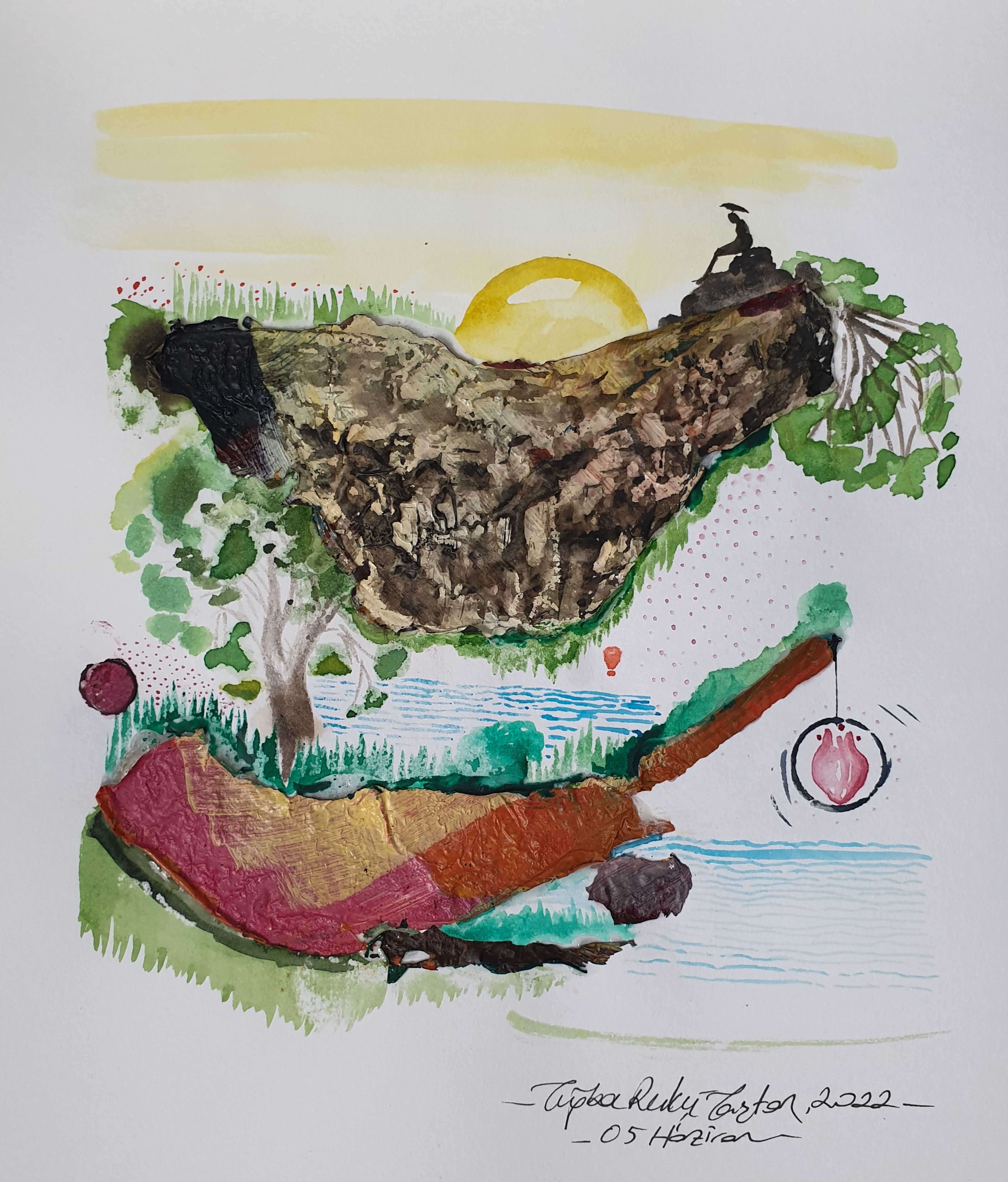 Sketchbook, Composition No: 24, 2022, Mixed media on paper