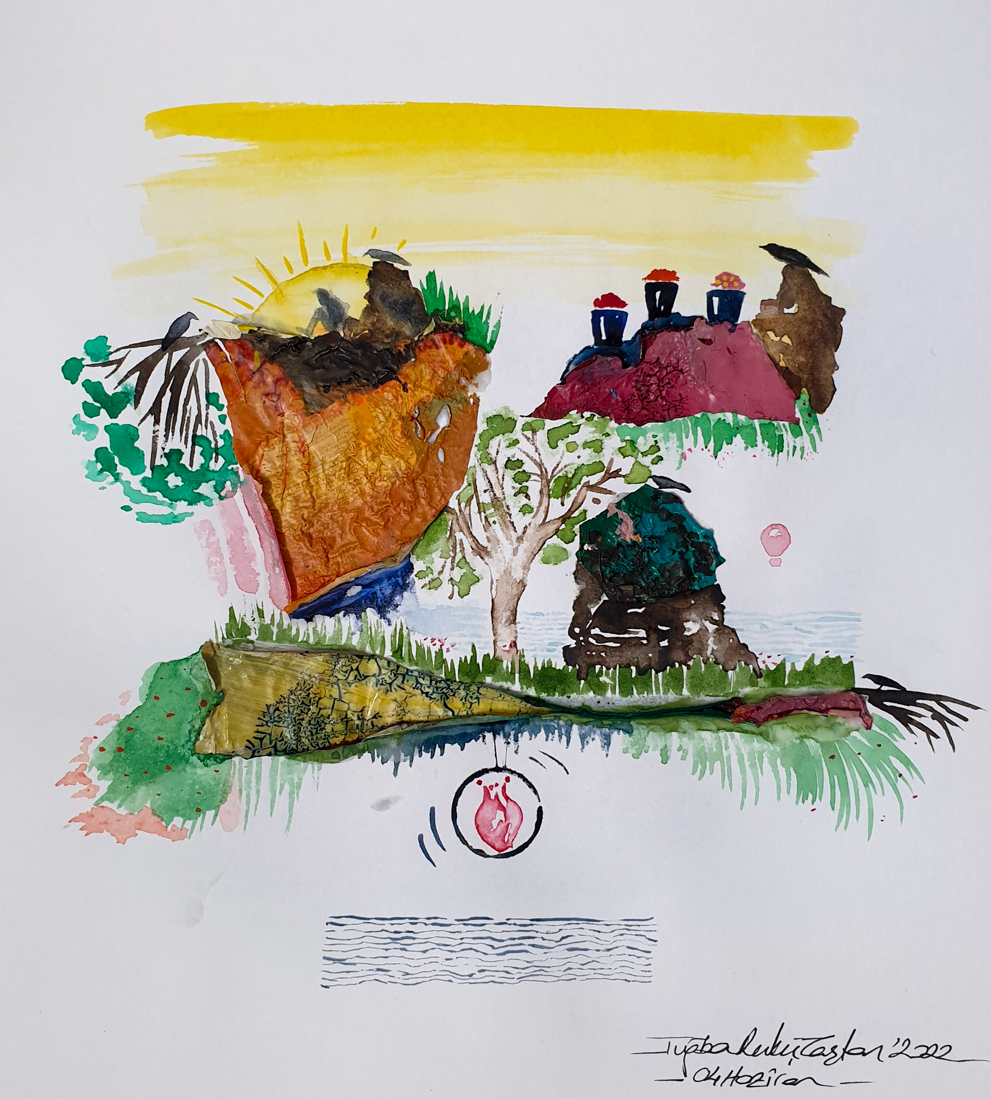 Sketchbook, Composition No: 23, 2022, Mixed media on paper