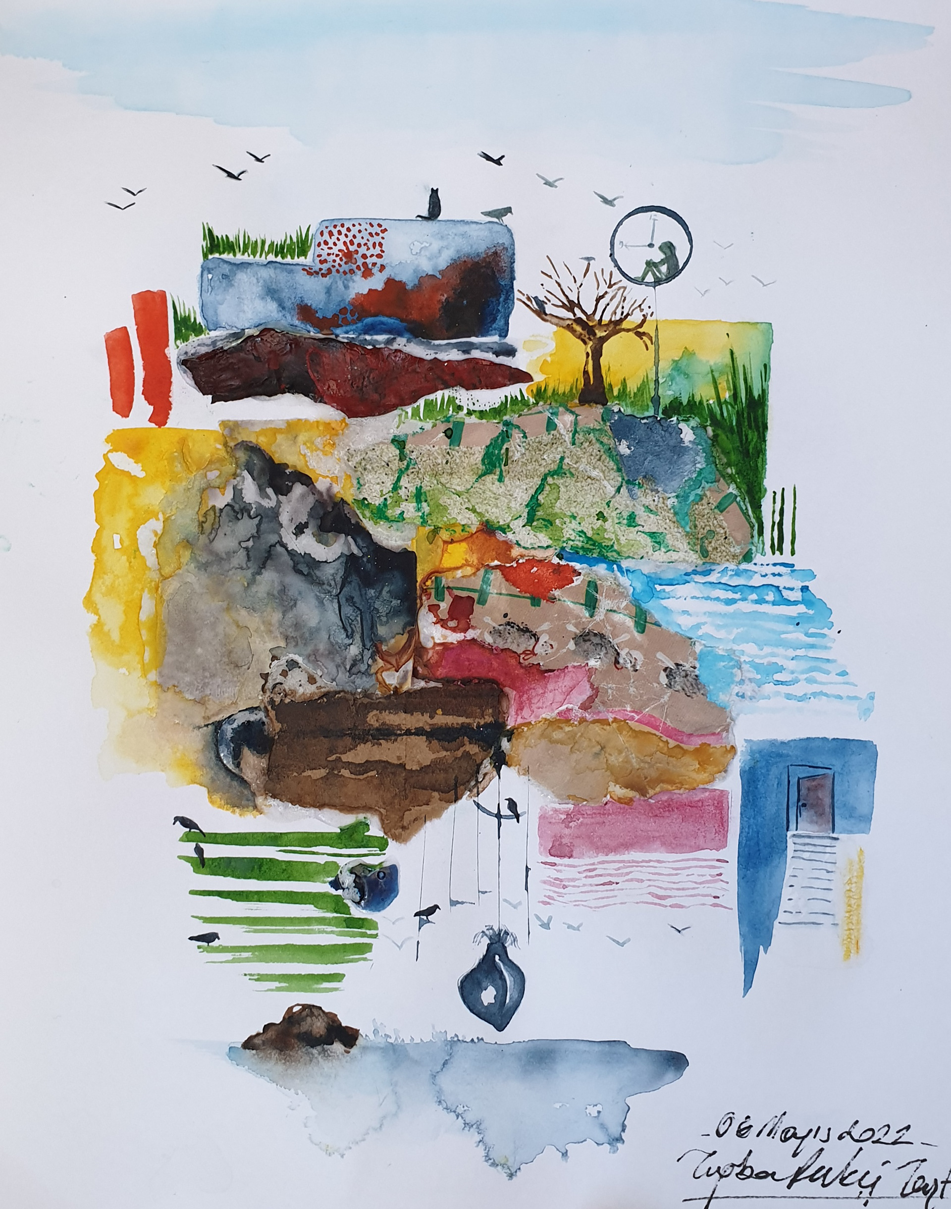 Sketchbook, Composition No: 14, 2022, Mixed media on paper