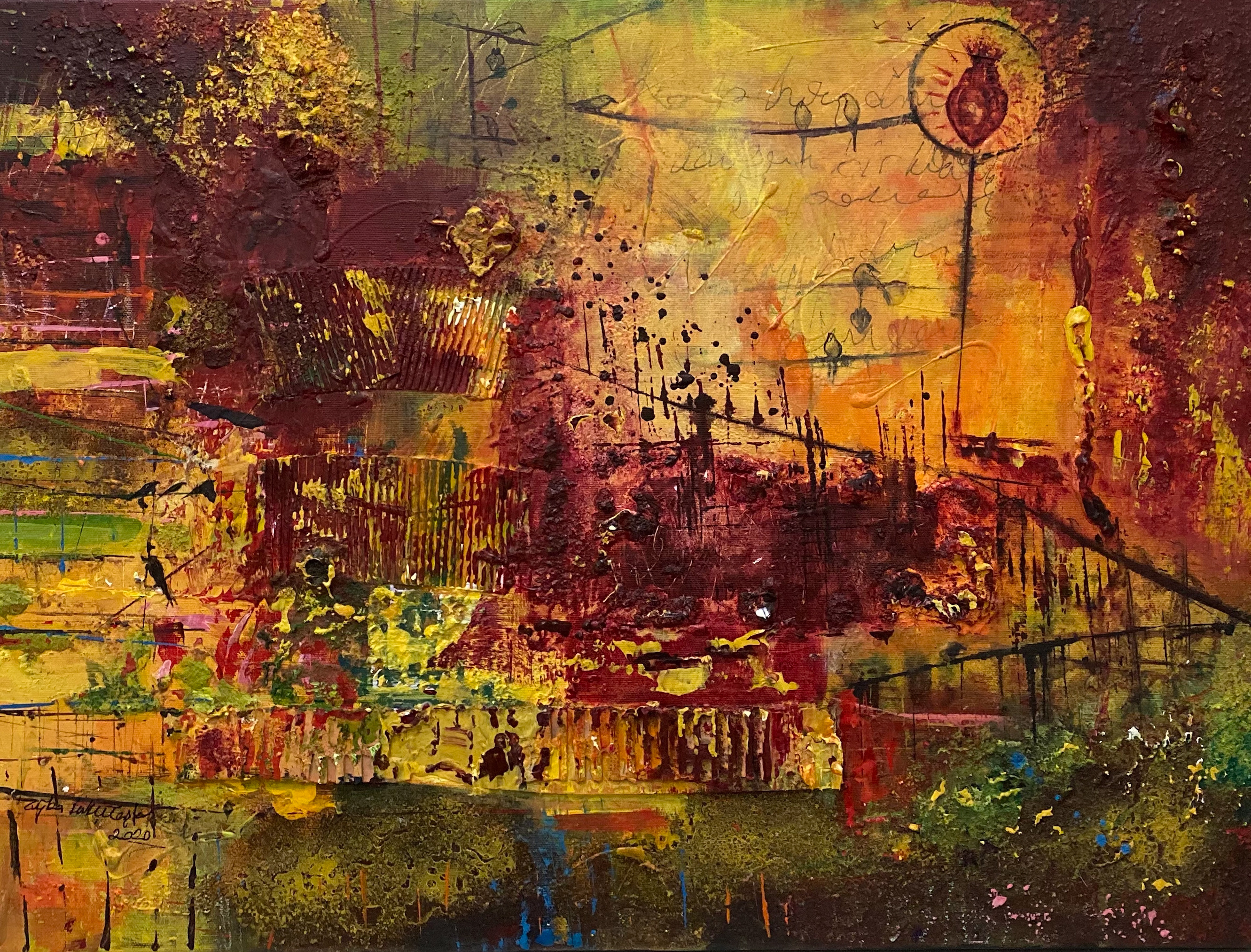 Composition 13, 2020, Mixed Media on Canvas, 45x60 cm