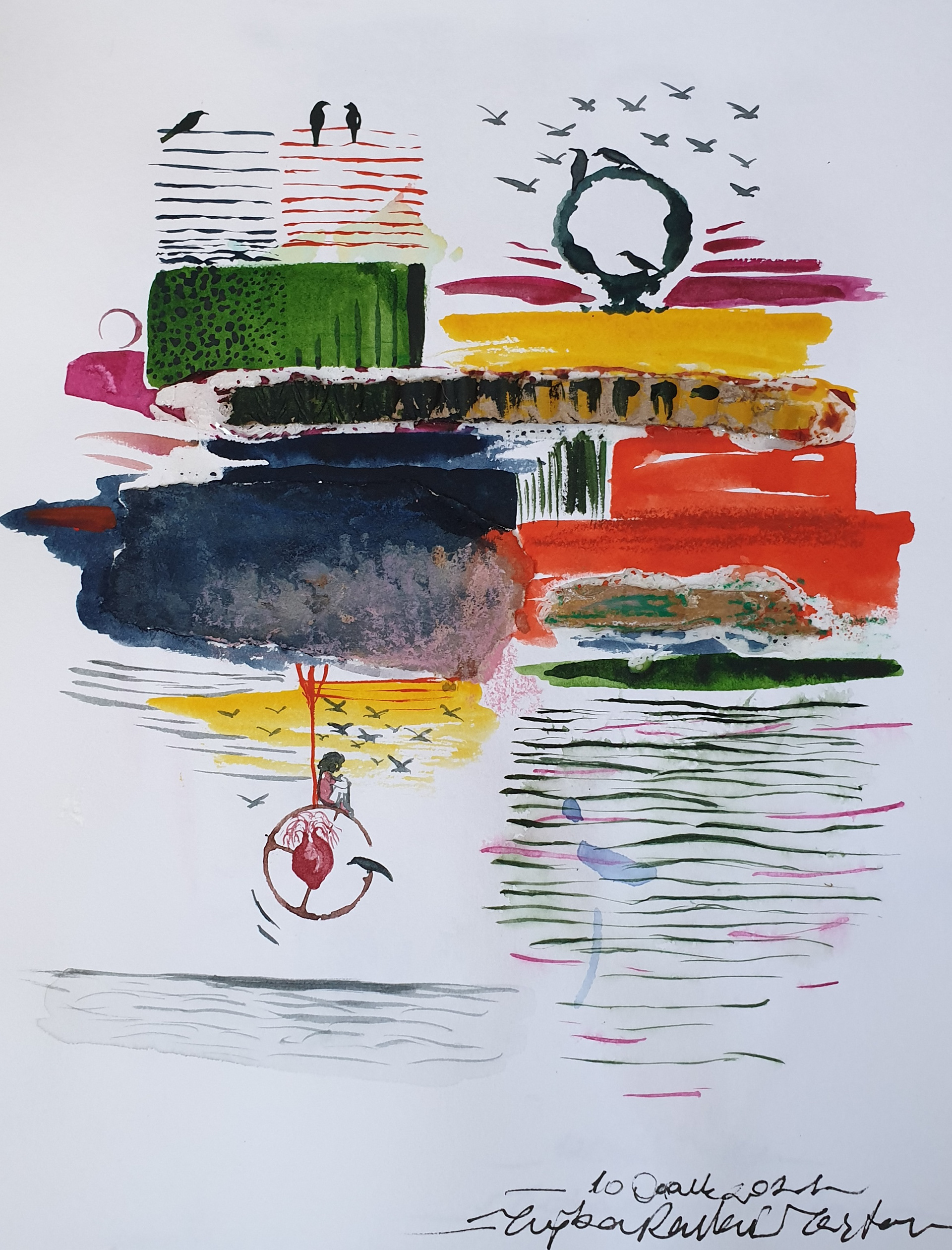 Sketchbook, Composition No: 9, 2022, Mixed media on paper