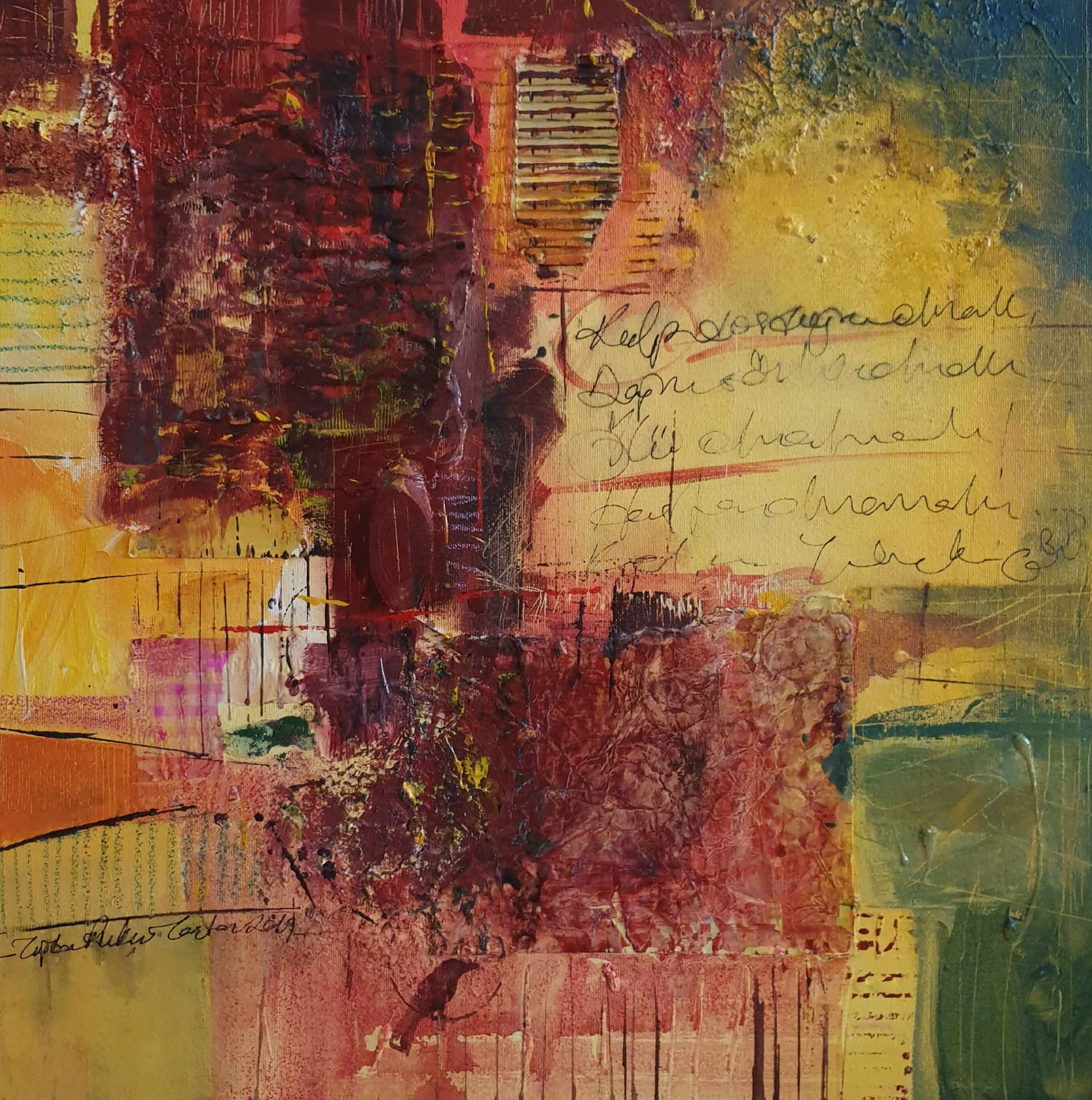 Composition 1, 2019, 50x50 cm, Mixed Media on Canvas