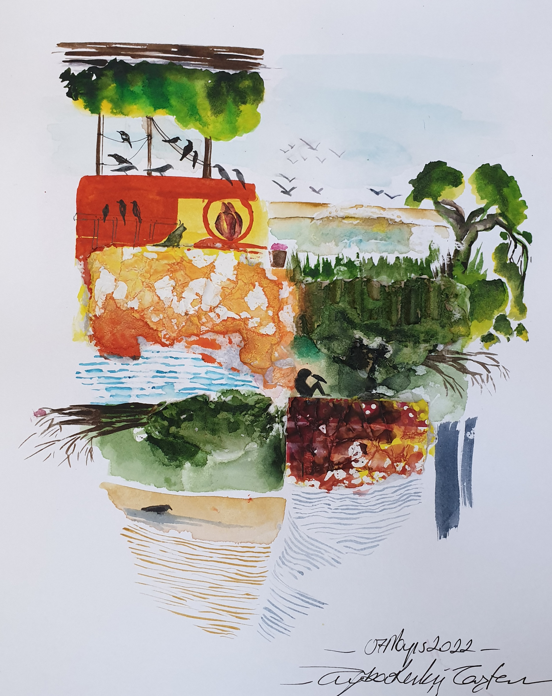 Sketchbook, Composition No: 17, 2022, Mixed media on paper