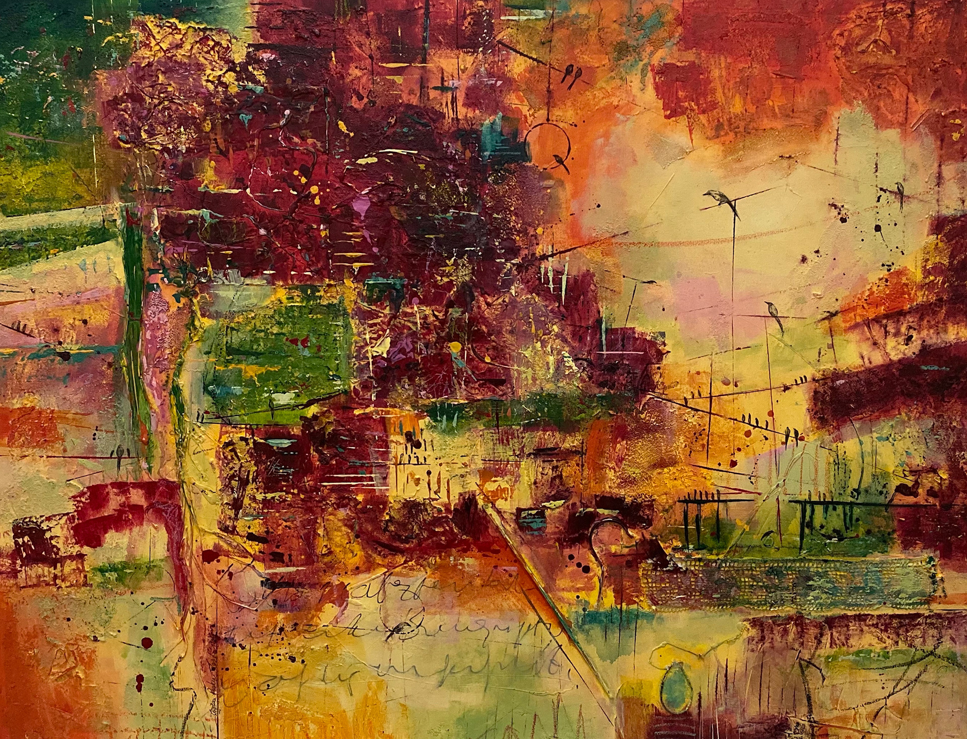 Composition 1, 2021, Mixed Media on Canvas, 89x116 cm