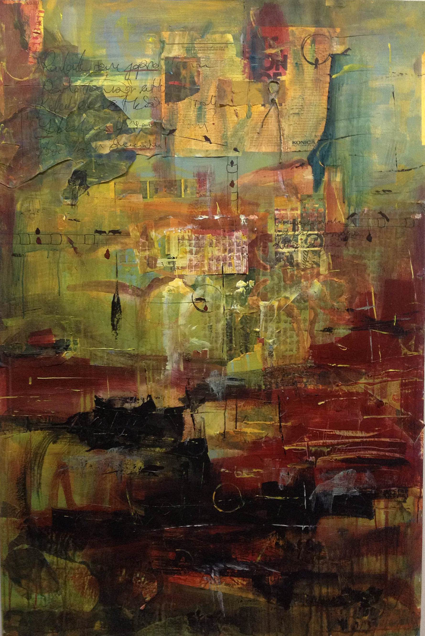 Groan, 2016, 149x100 cm, Mixed Media on Paper