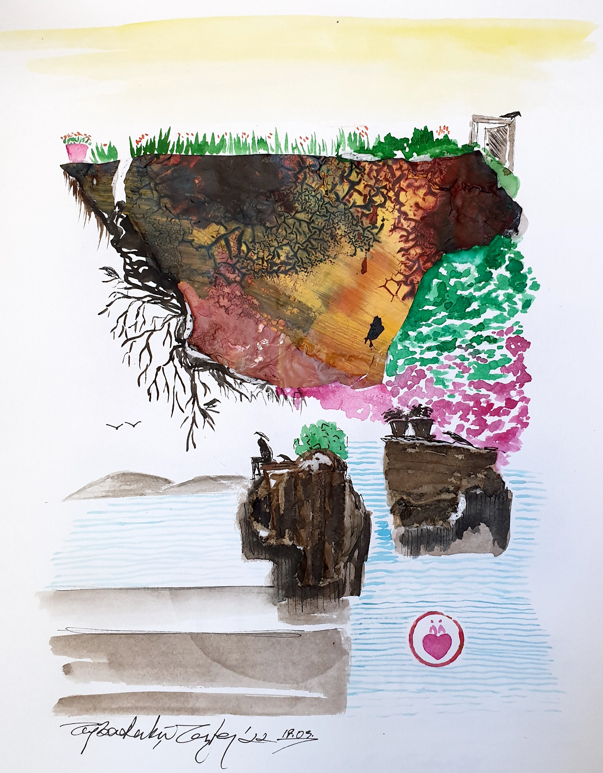 Sketchbook, Composition No: 38, 2022, Mixed media on paper