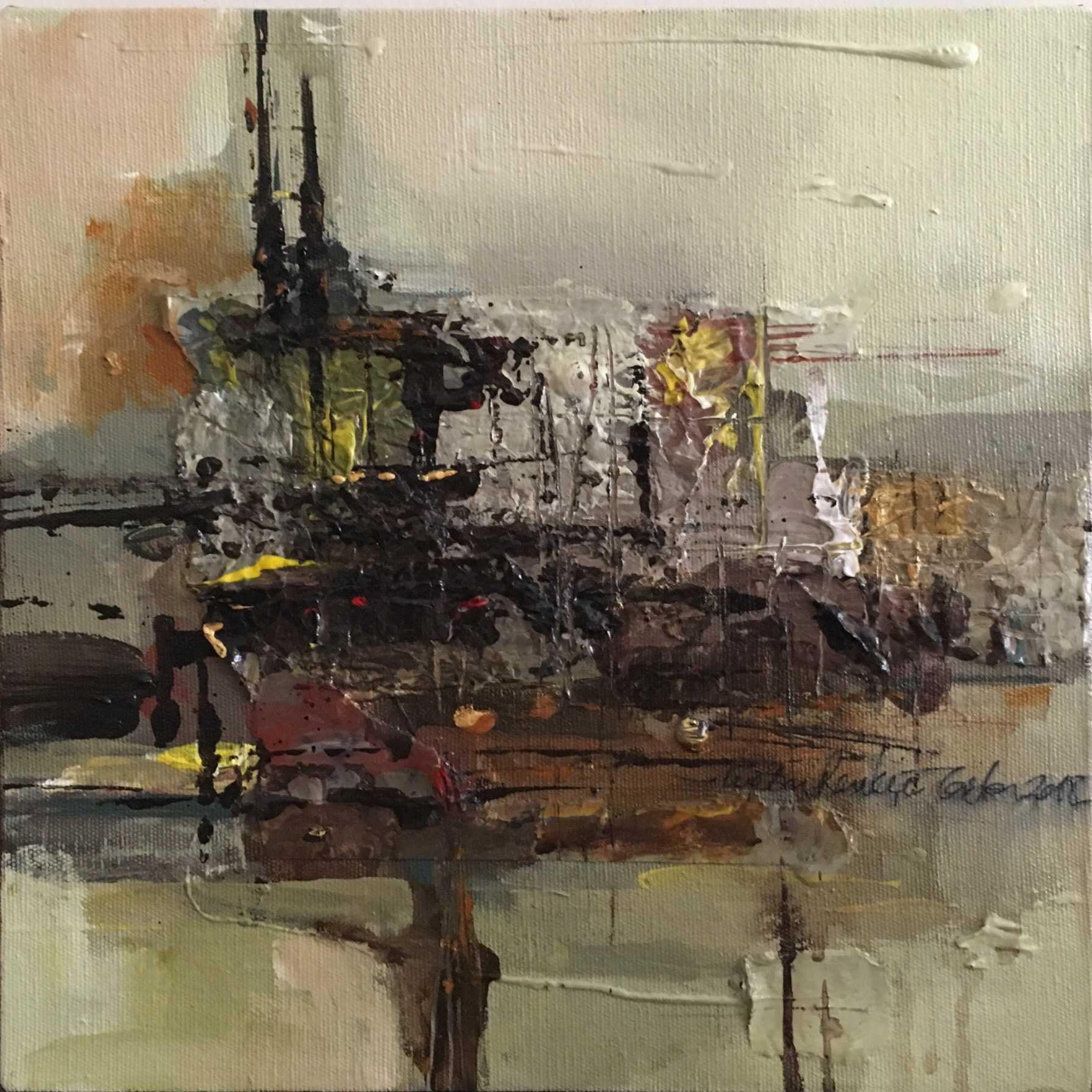 Untitled, 2018, 25x25 cm, Mixed Media on Canvas, Private Collection