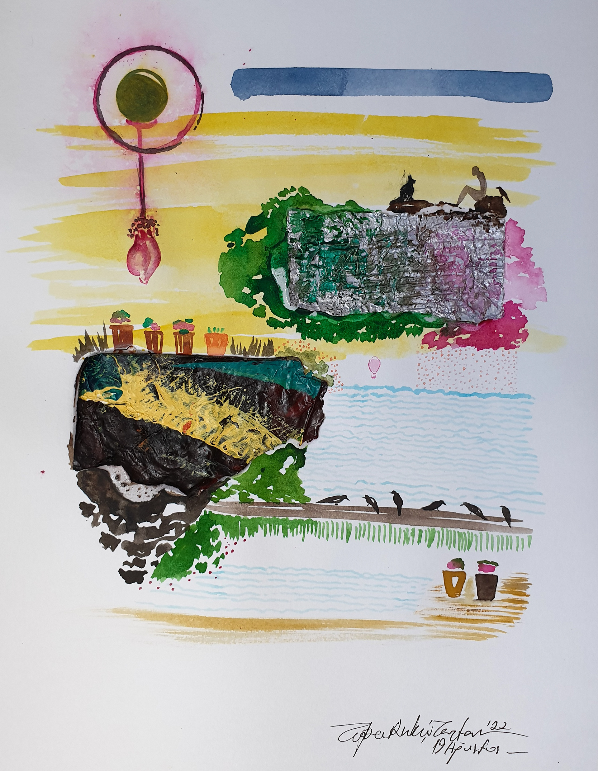 Sketchbook, Composition No: 32, 2022, Mixed media on paper