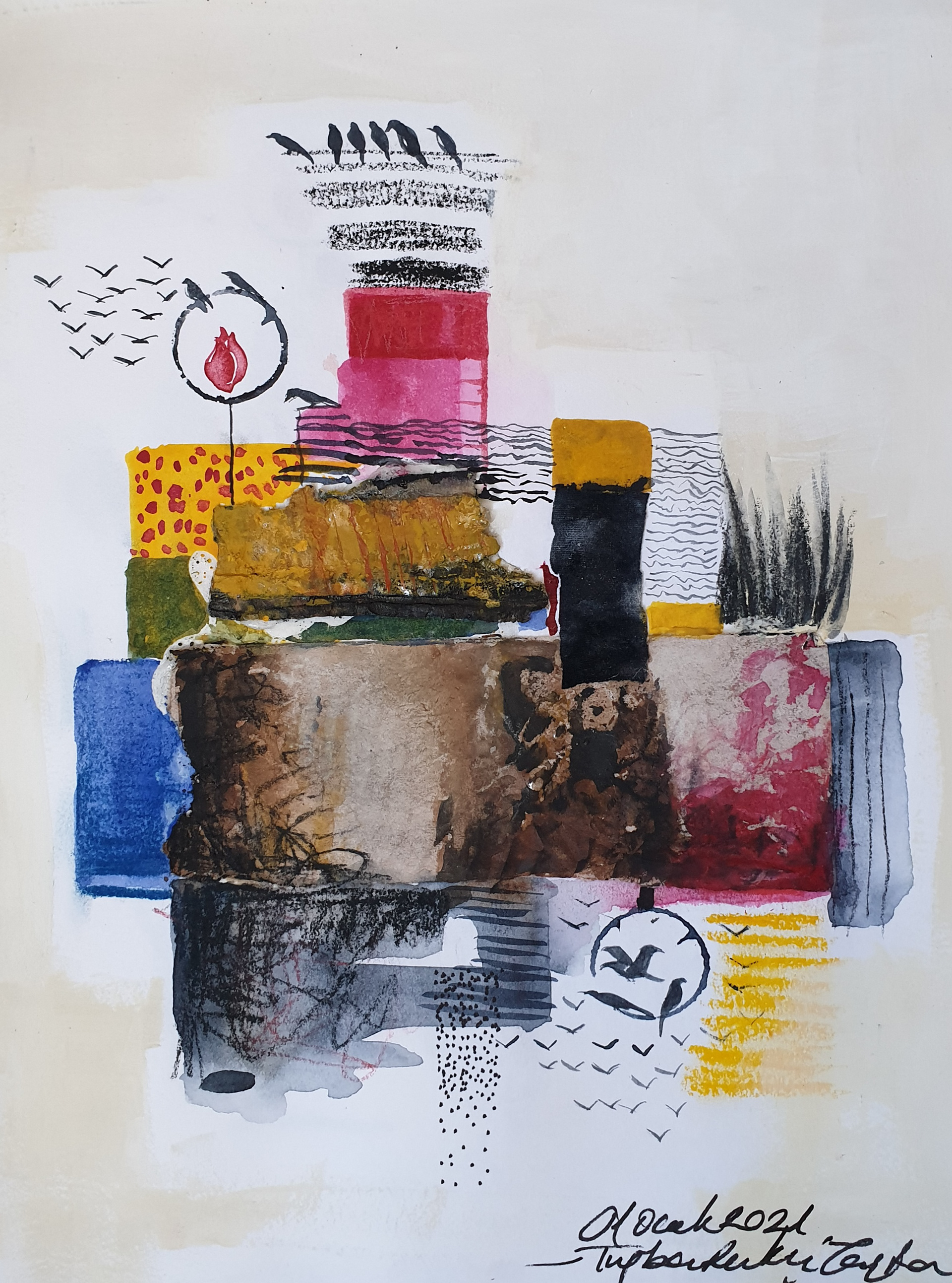 Sketchbook, Composition No: 3, 2022, Mixed media on paper