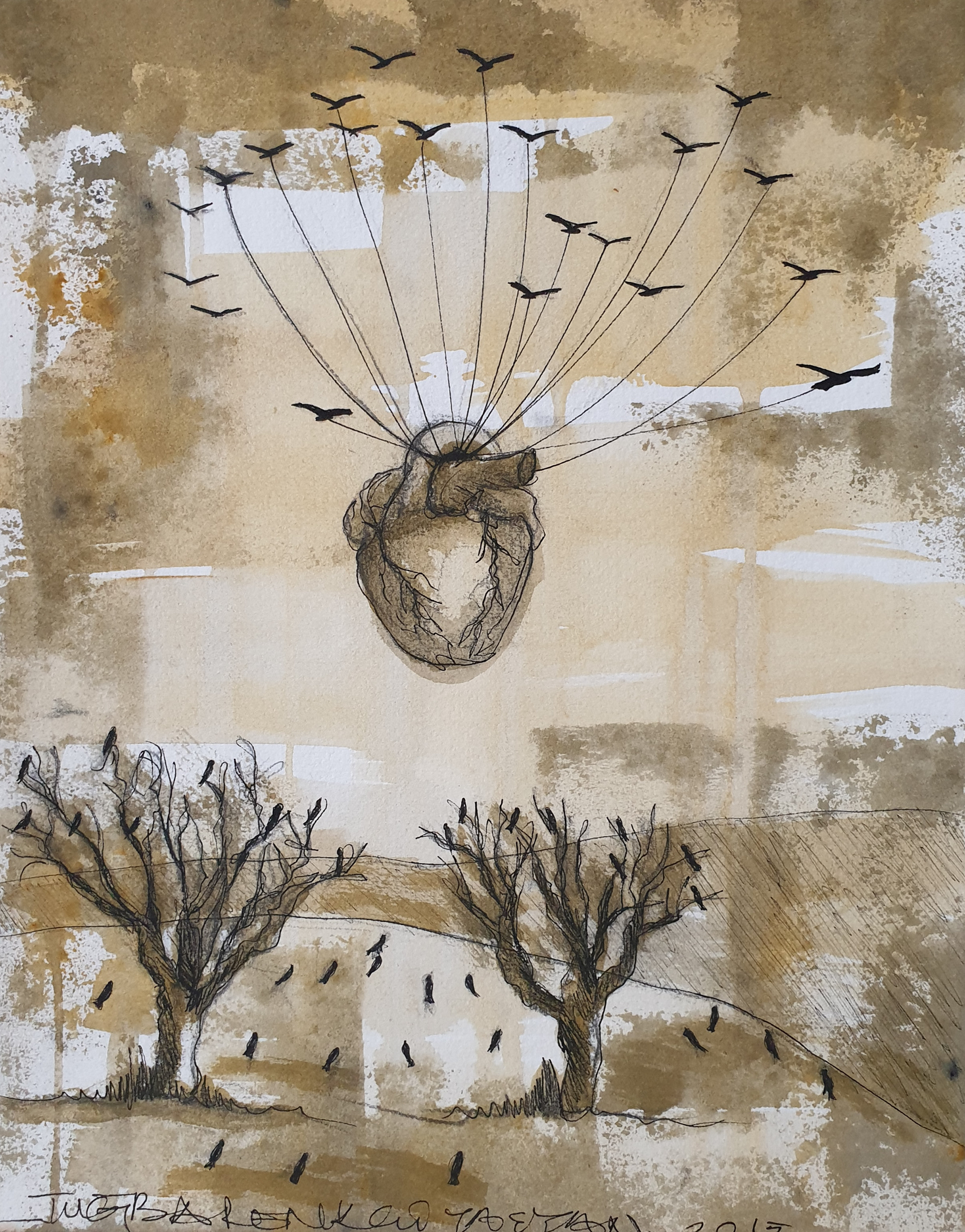 Untitled, 2015, Mixed Media on Paper, 30.5x22.9 cm