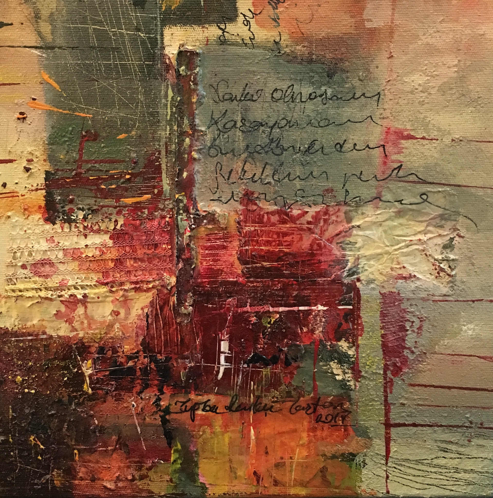 Untitled, 2018, 25x25 cm, Mixed Media on Canvas, Private Collection