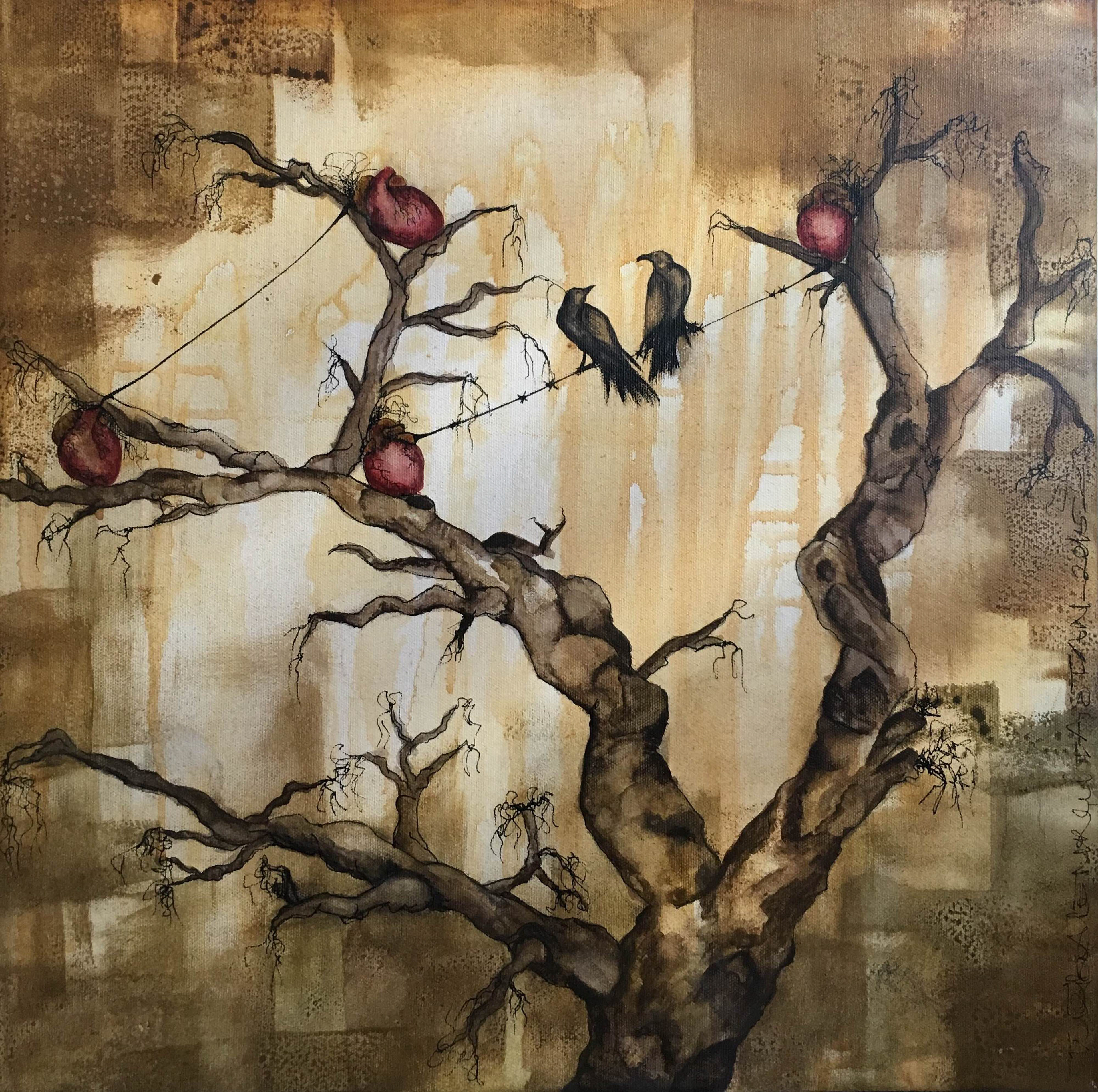 Composition-9, 2015, Mixed Media on Canvas, 45x45 cm, Private Collection