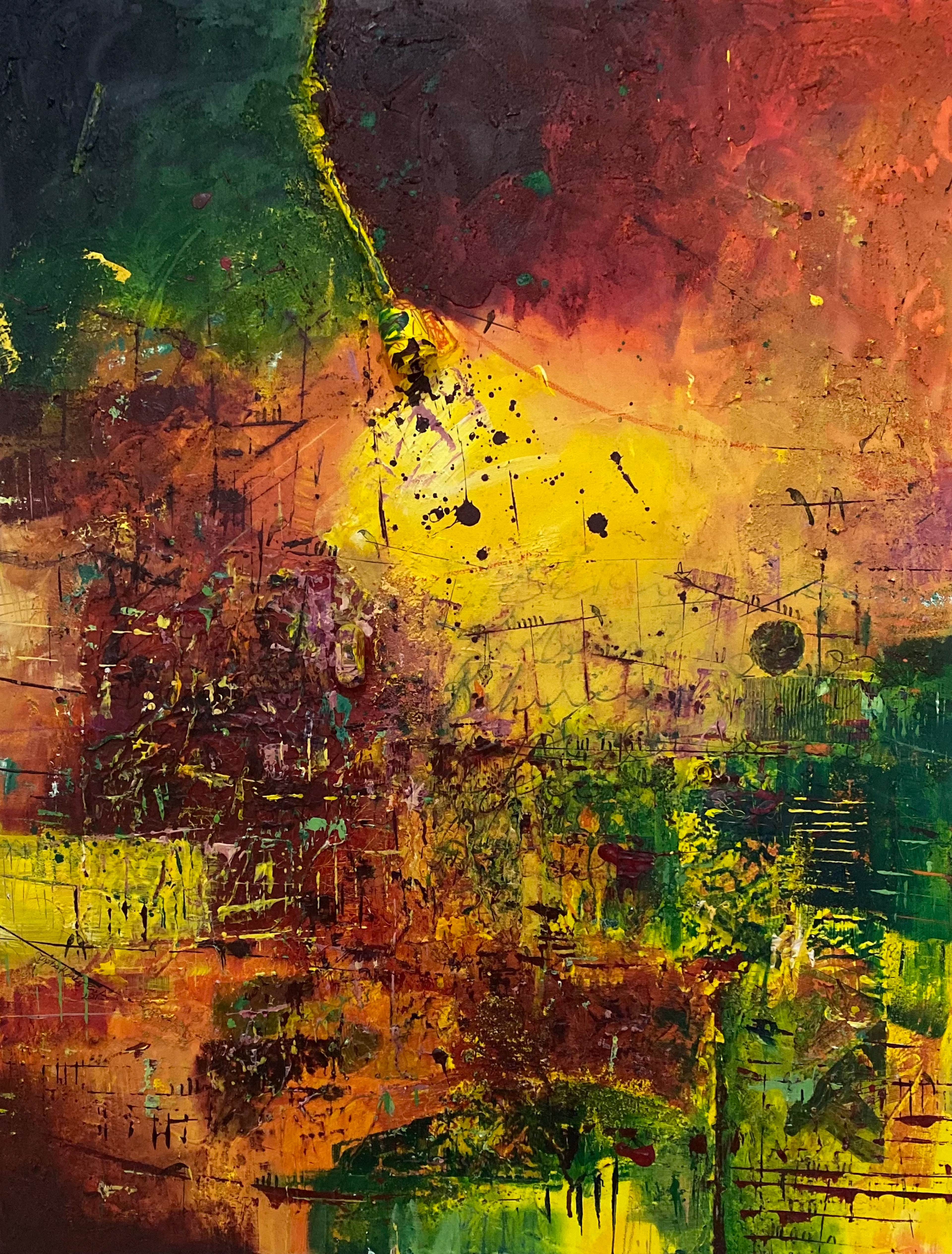 Composition 2, 2021, Mixed Media on Canvas, 116x89 cm