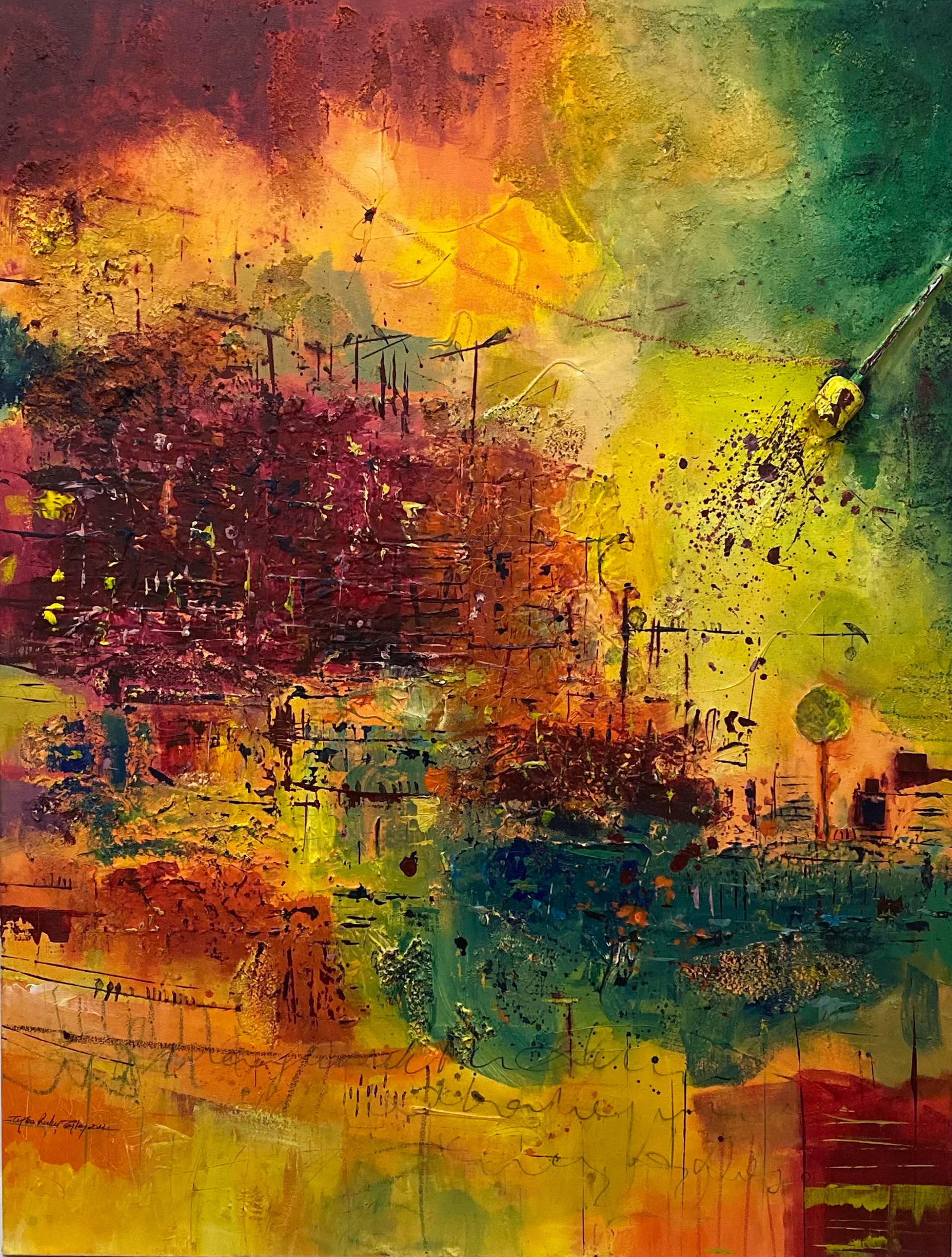 Composition 8, 2021, Mixed Media on Canvas, 116x89 cm