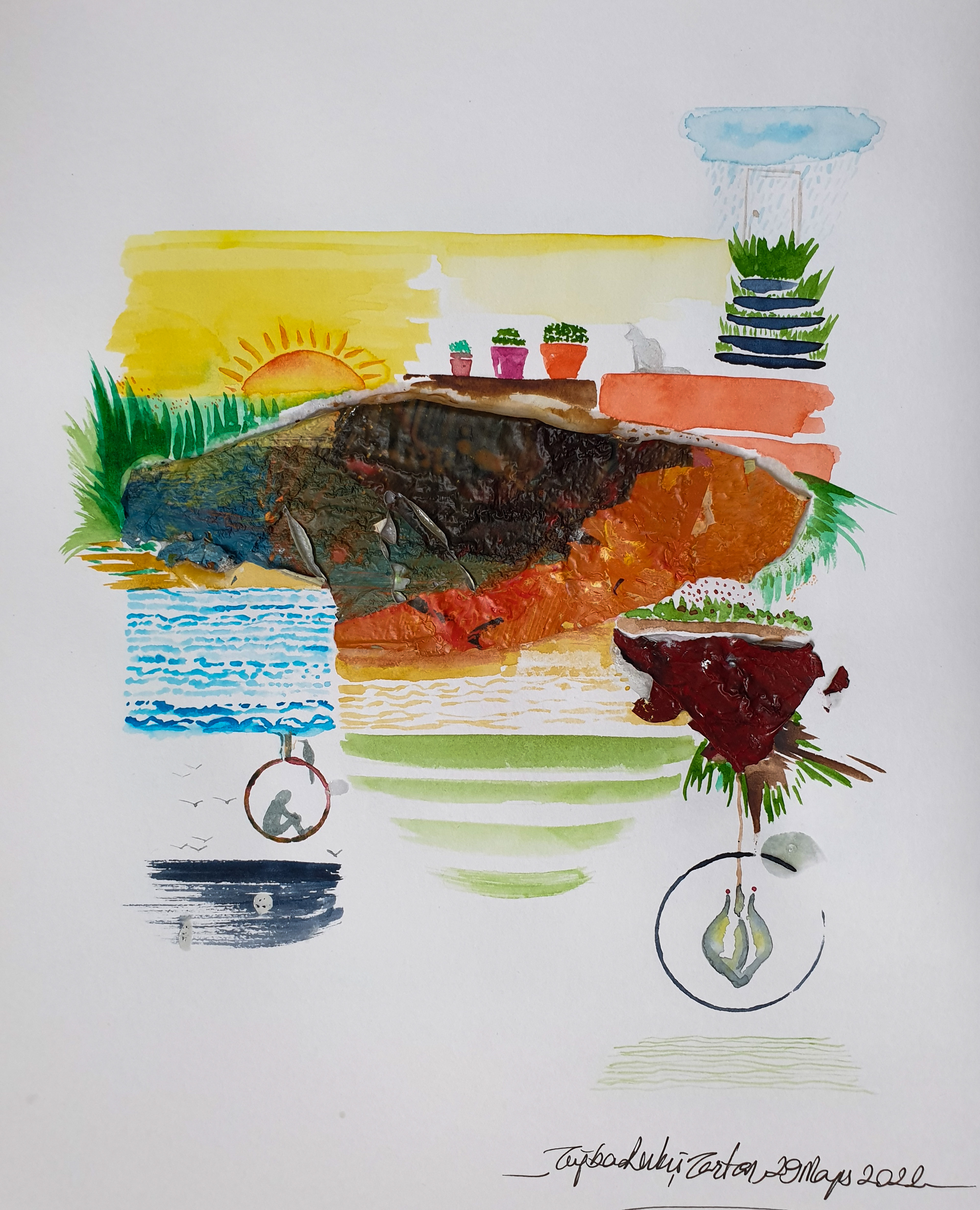 Sketchbook, Composition No: 21, 2022, Mixed media on paper