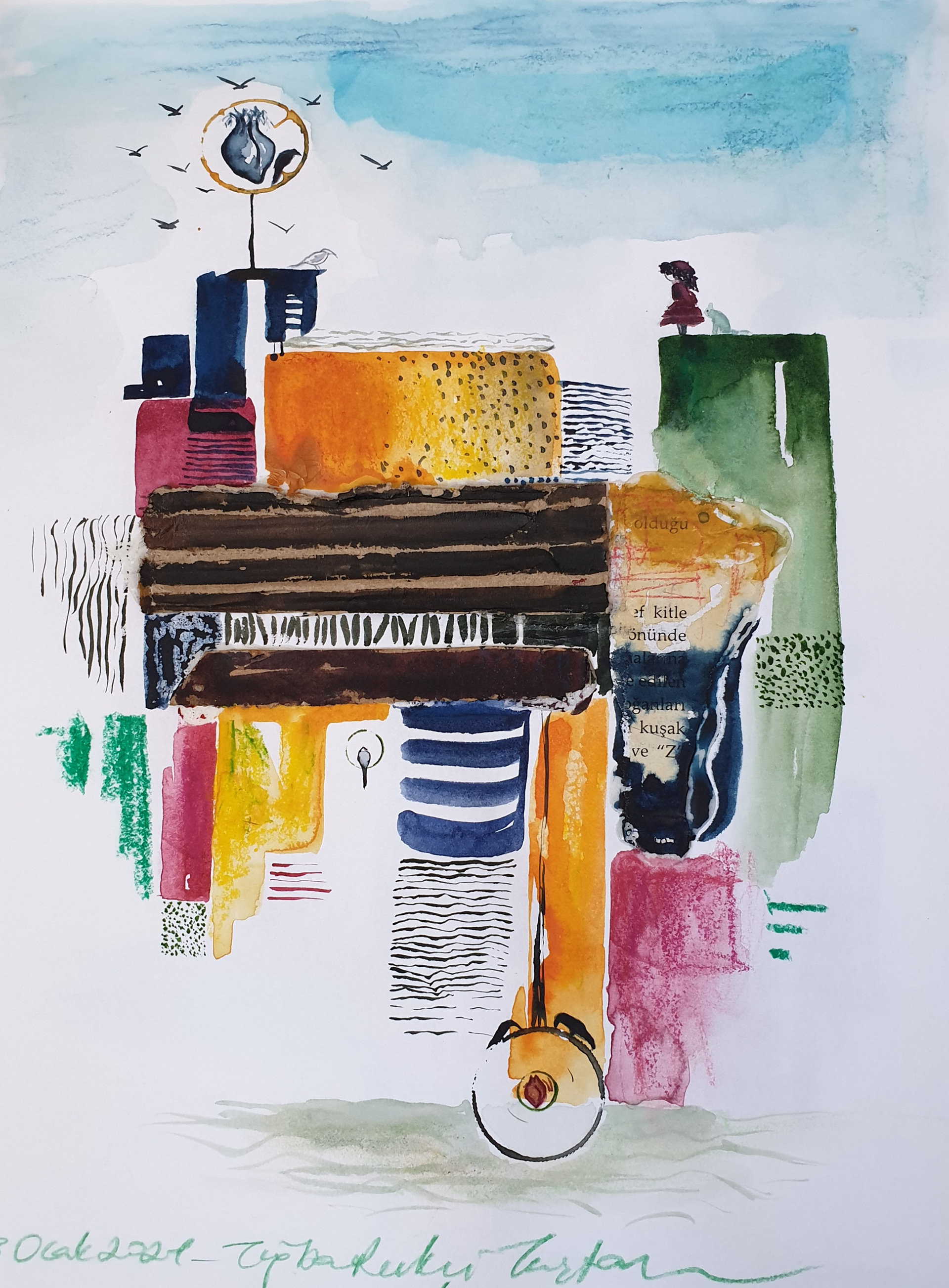 Sketchbook, Composition No: 6, 2022, Mixed media on paper