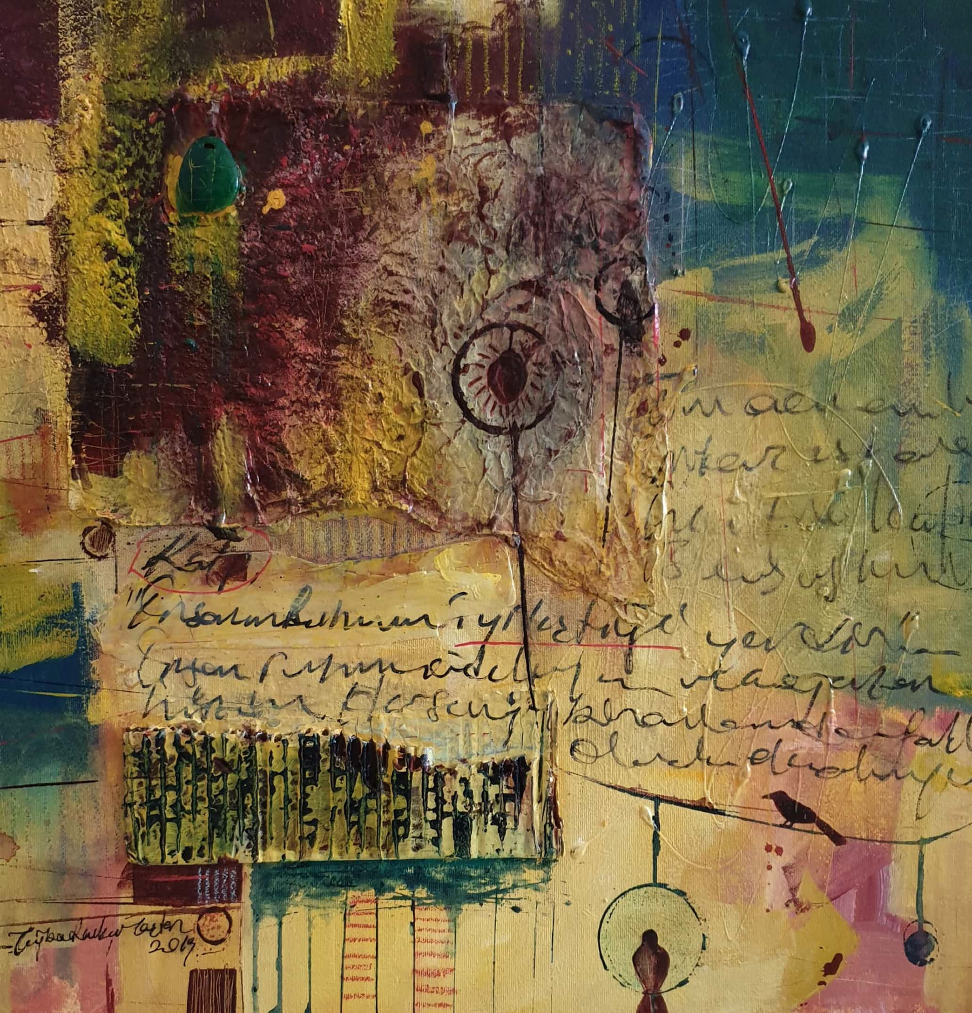 Composition 5, 2019, 50x50 cm, Mixed Media on Canvas