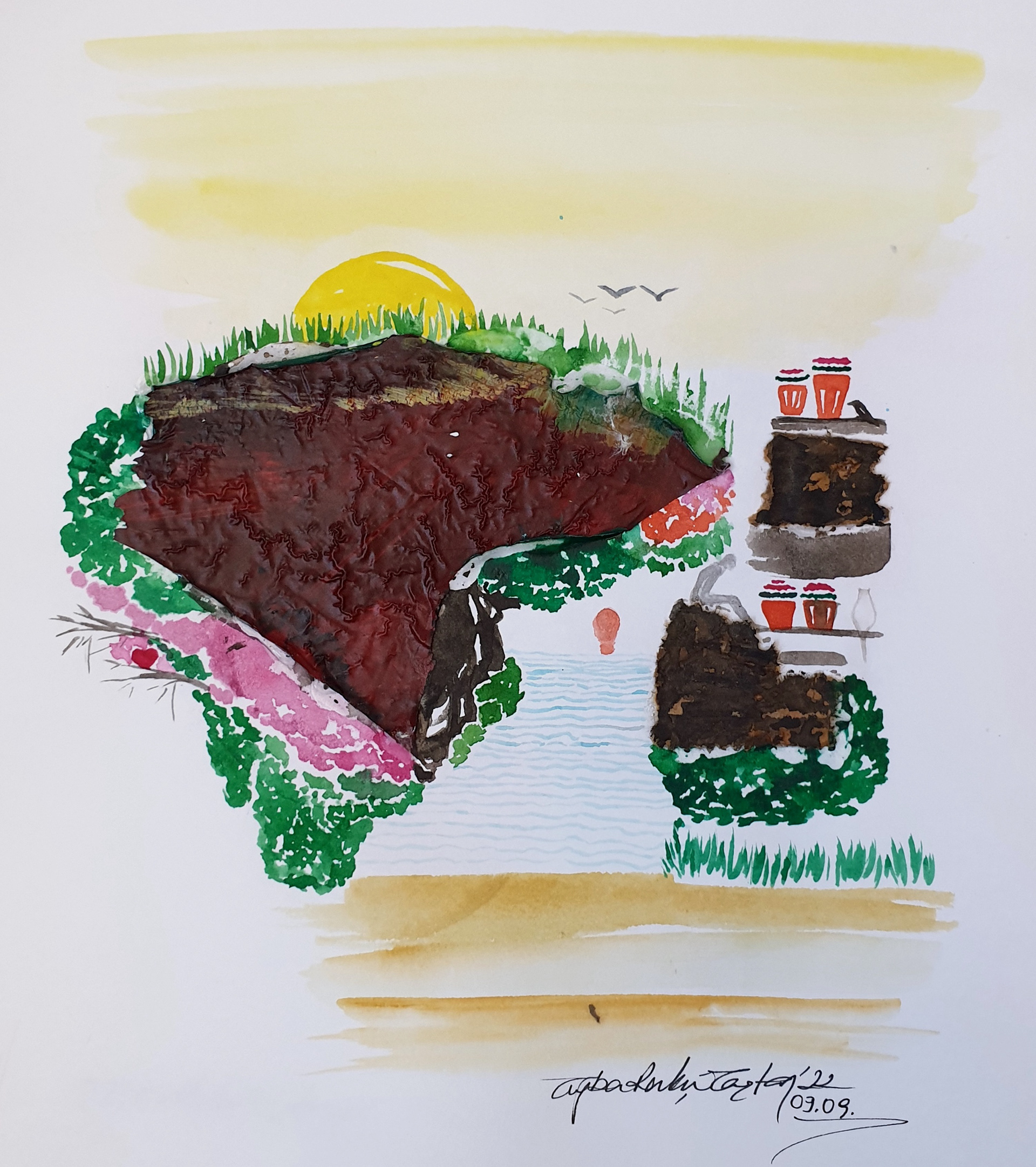 Sketchbook, Composition No: 34, 2022, Mixed media on paper