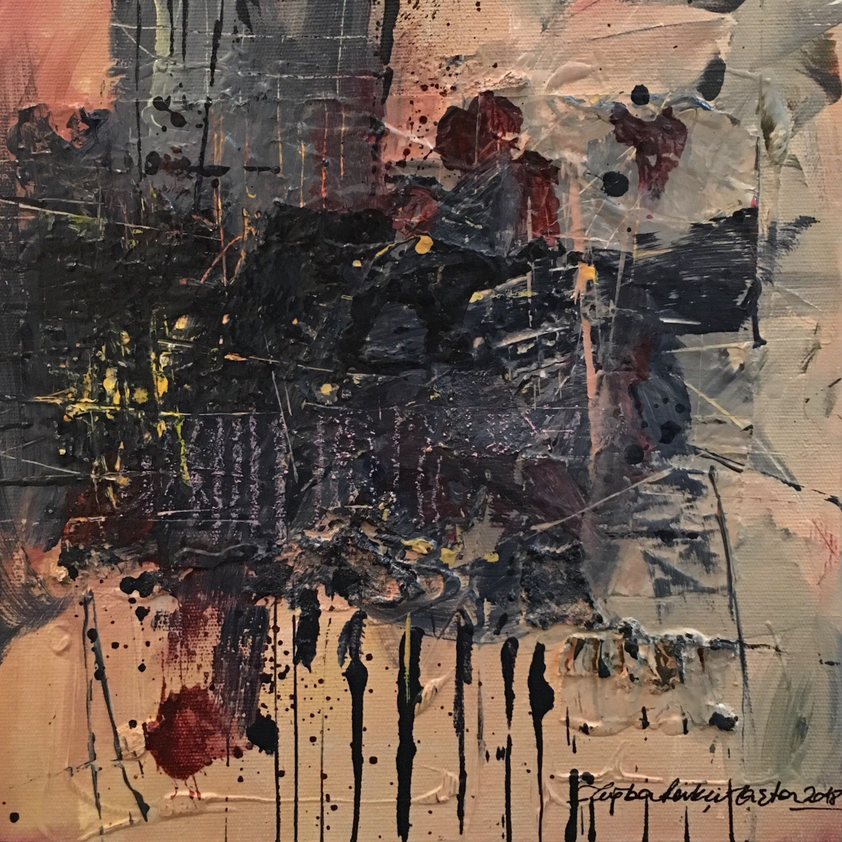 Untitled, 2018, 25x25 cm, Mixed Media on Canvas, Private Collection