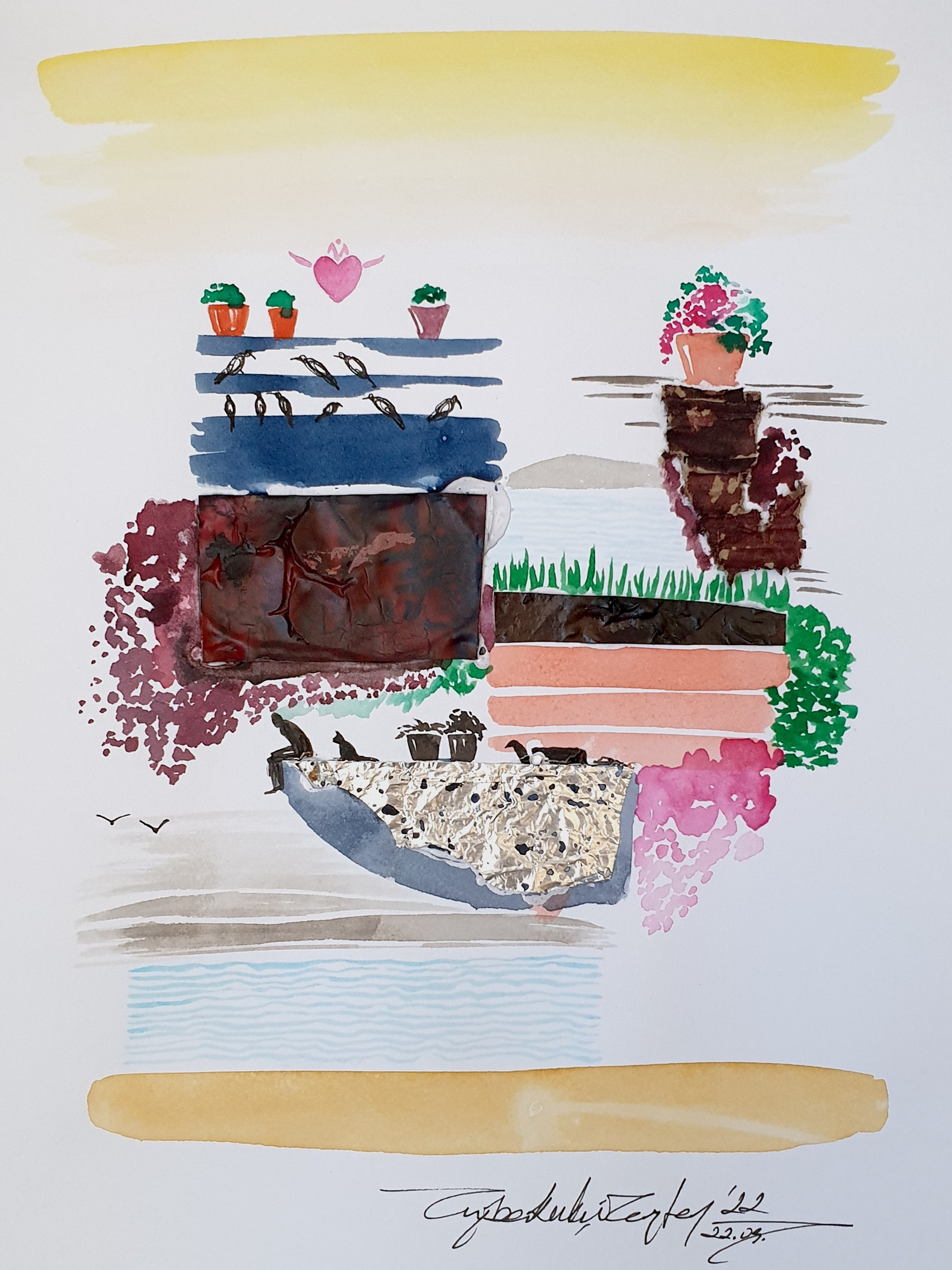 Sketchbook, Composition No: 40, 2022, Mixed media on paper