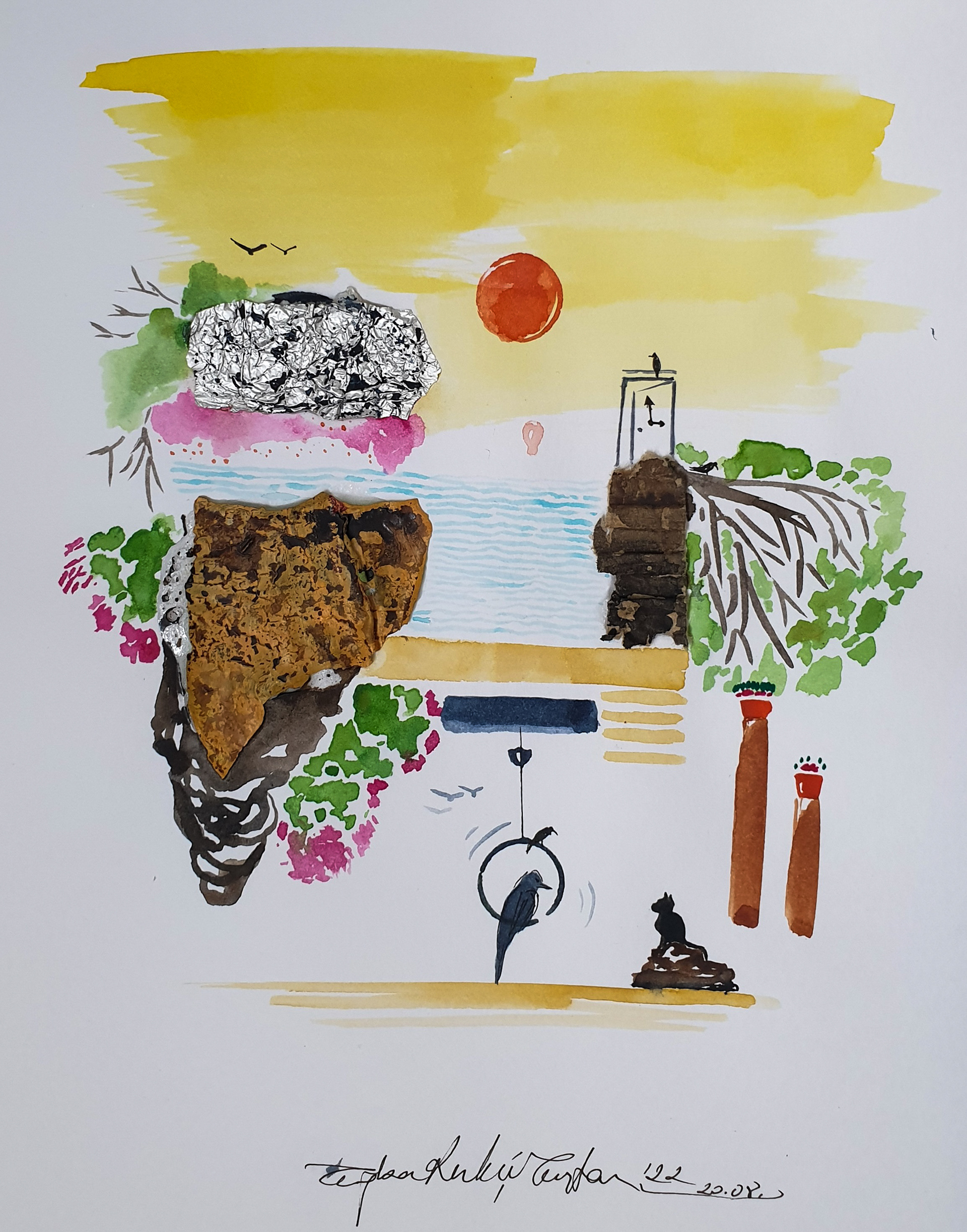 Sketchbook, Composition No: 33, 2022, Mixed media on paper