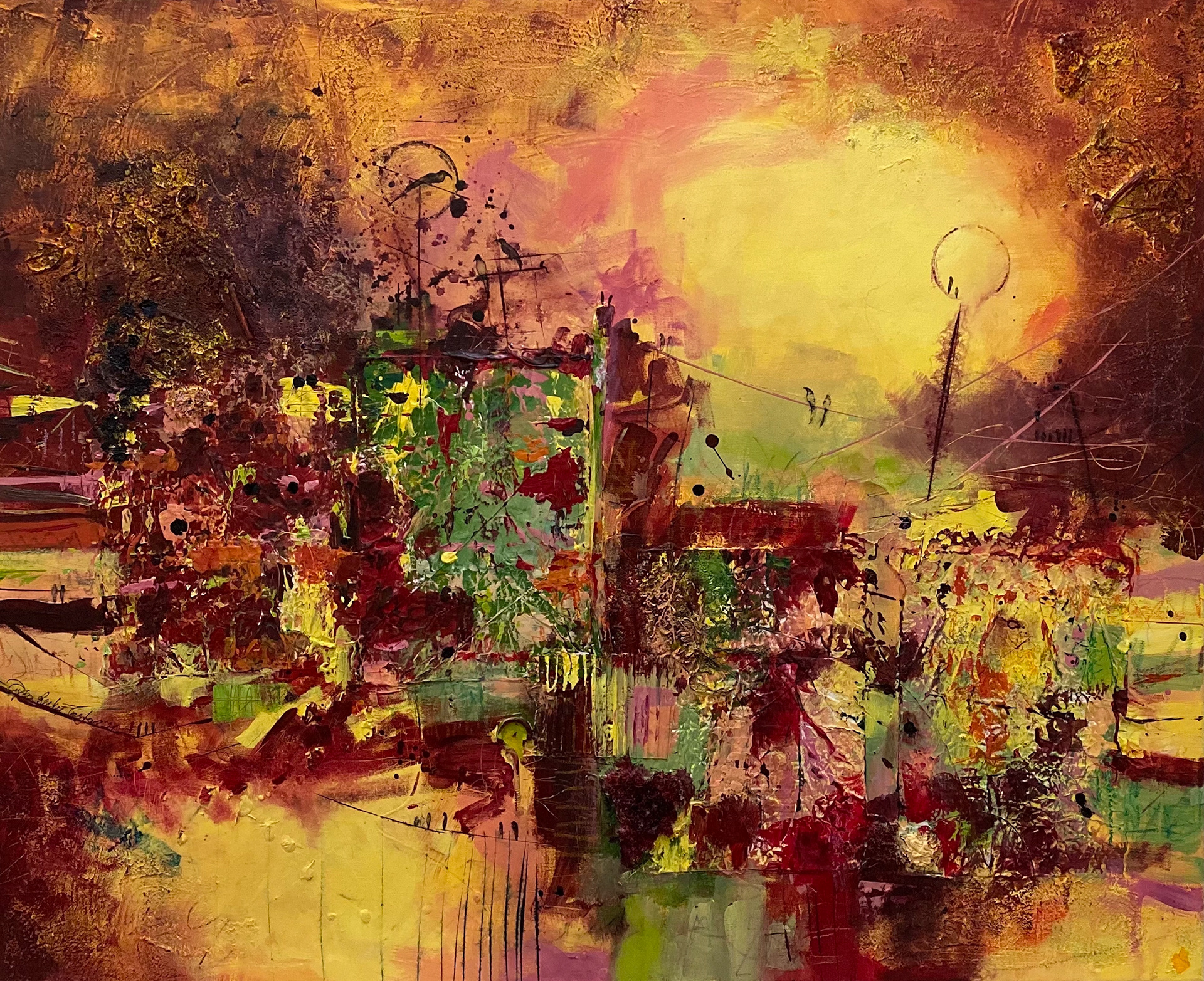 Composition 6, 2021, Mixed Media on Canvas, 90x110 cm