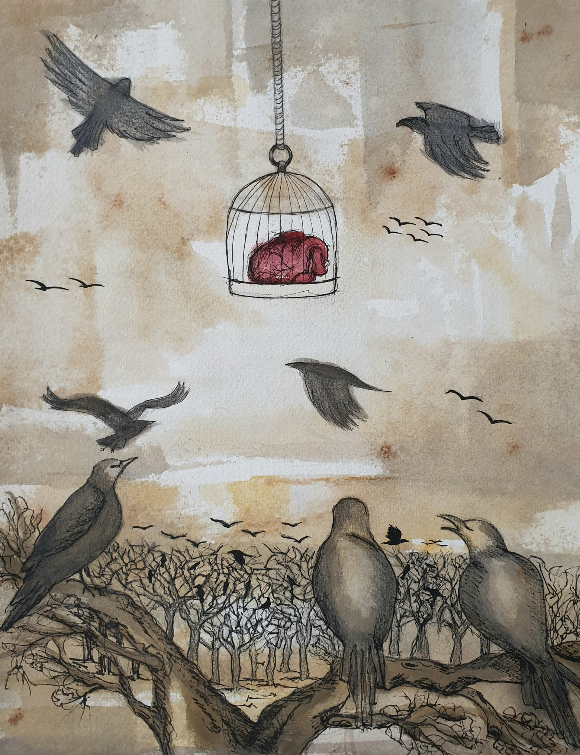 Untitled, 2015, Mixed Media on Paper, 30.5x22.9 cm