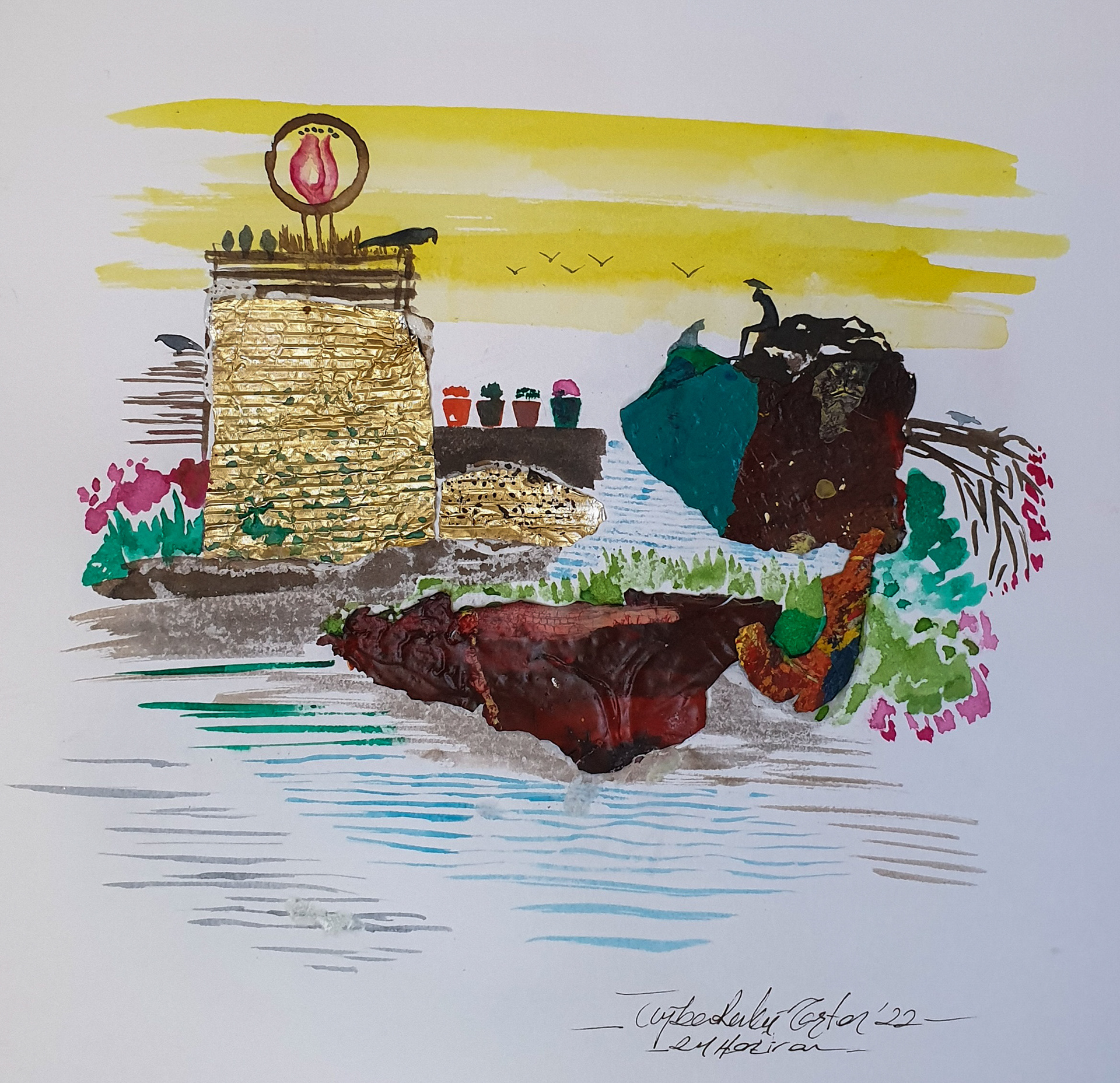 Sketchbook, Composition No: 26, 2022, Mixed media on paper