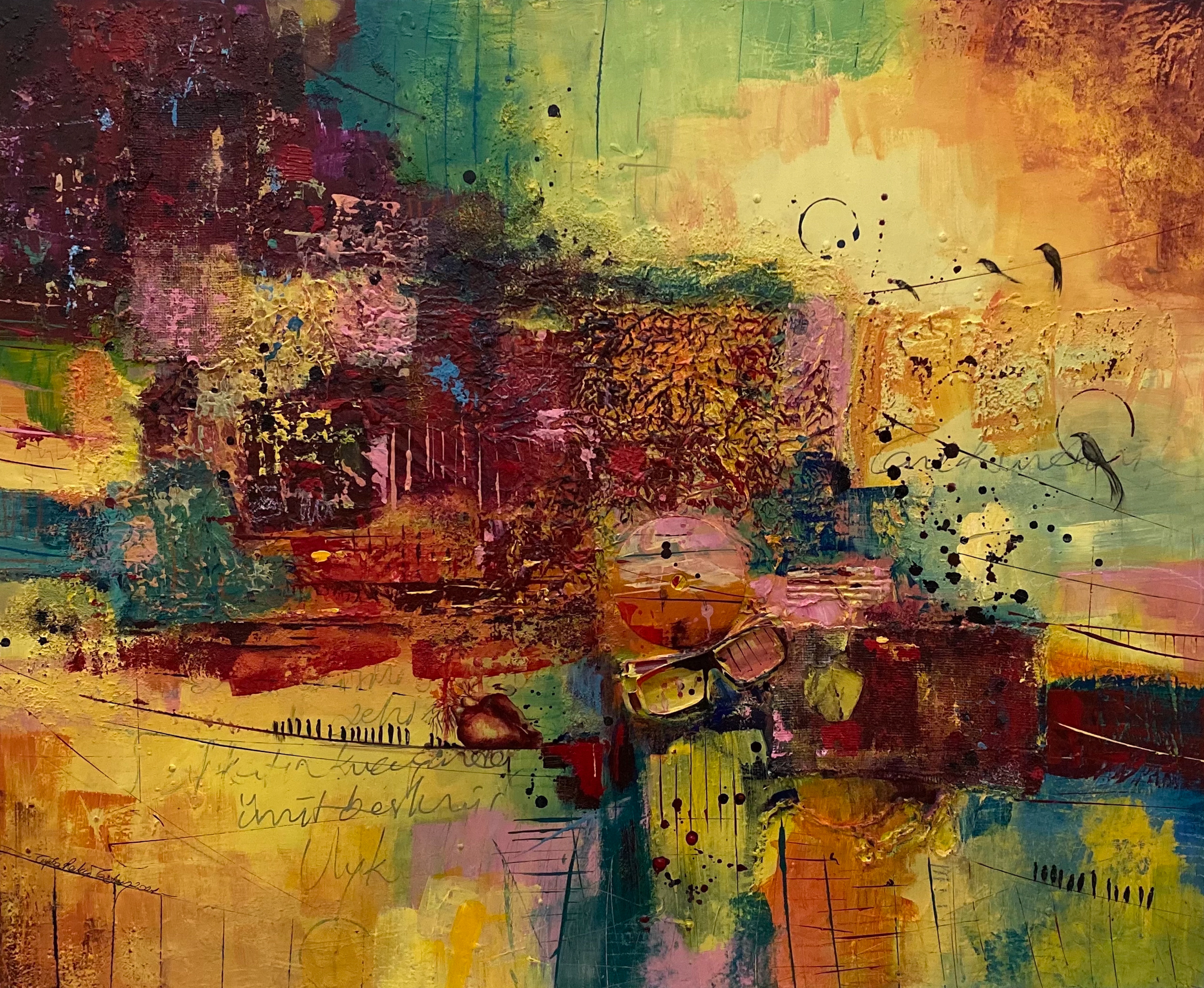 Composition 18, 2021, Mixed Media on Canvas, 90x110 cm