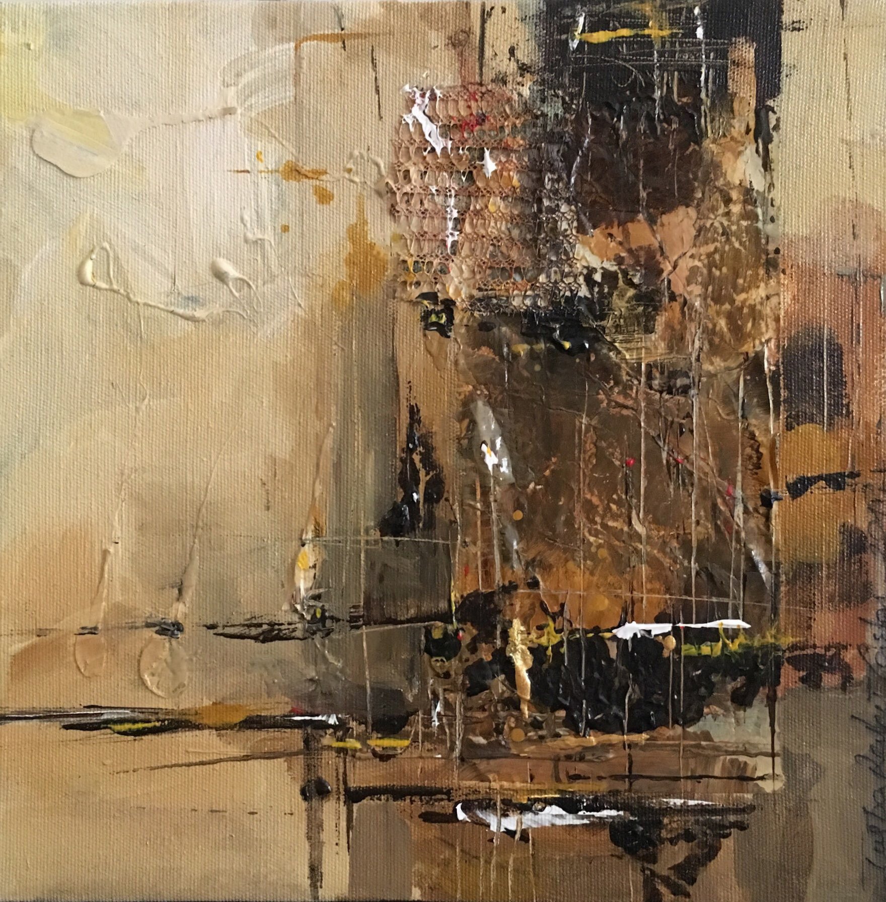 Untitled, 2018, 25x25 cm, Mixed Media on Canvas, Private Collection