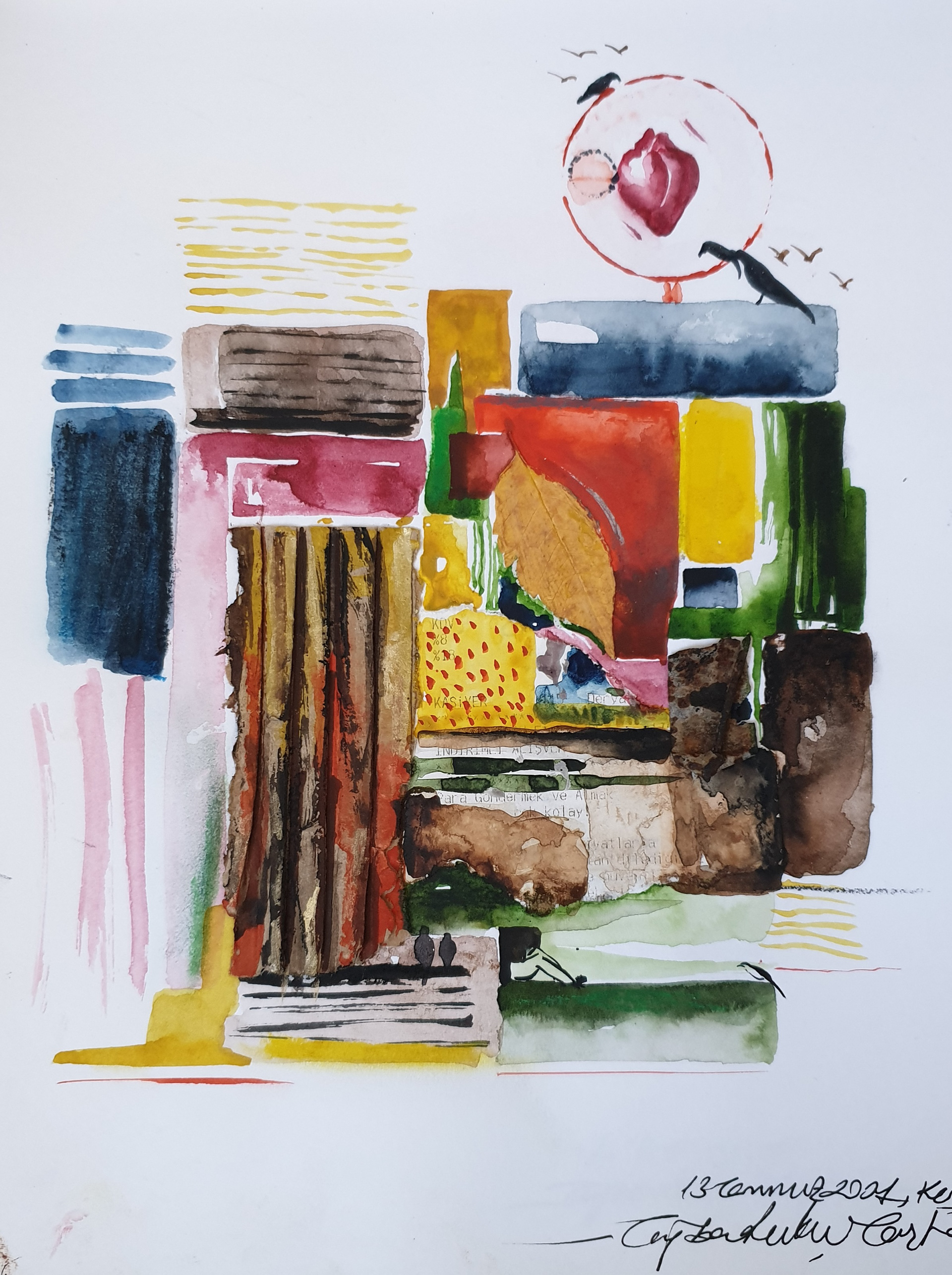 Sketchbook, Composition No: 12, 2022, Mixed media on paper