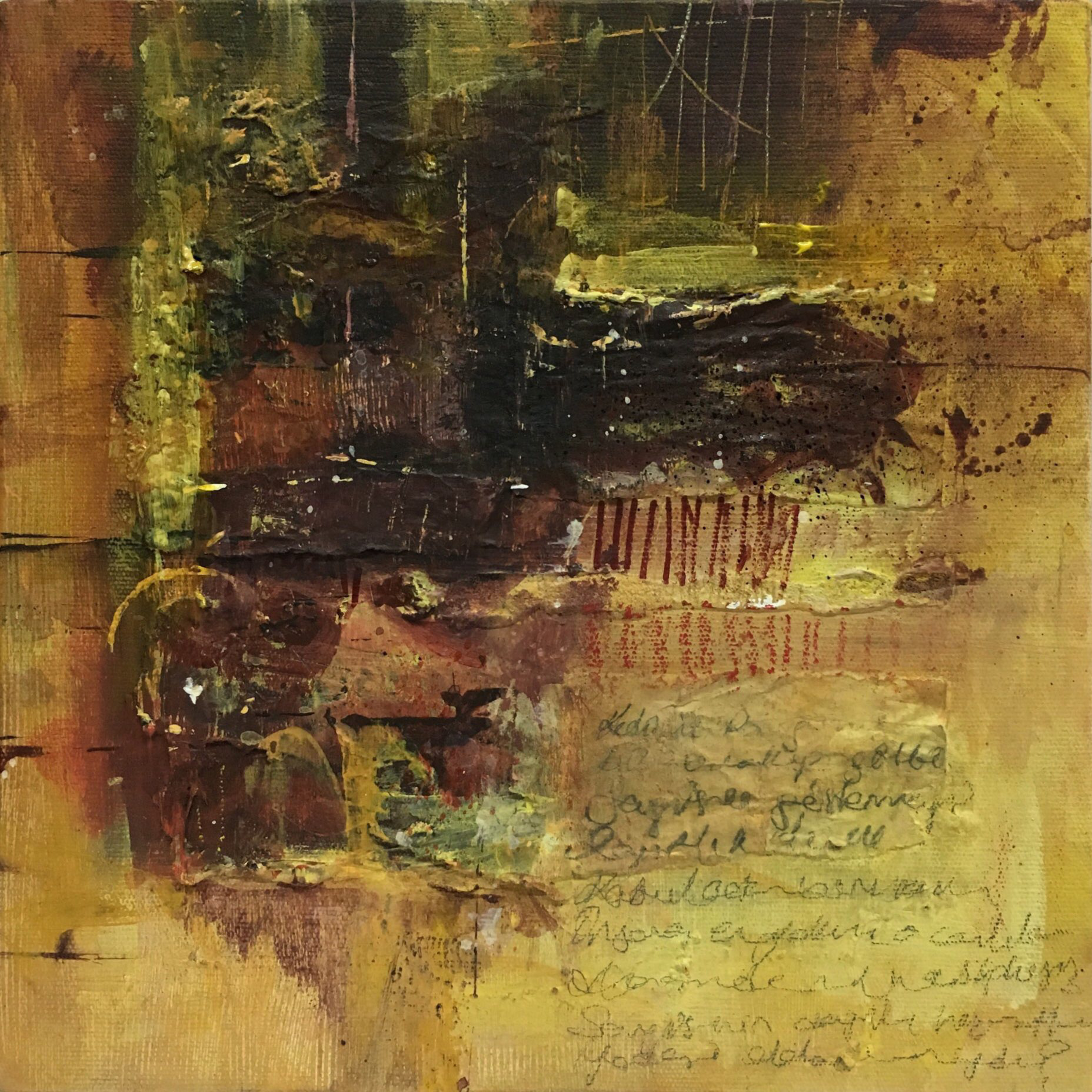 Untitled, 2018, 25x25 cm, Mixed Media on Canvas, Private Collection