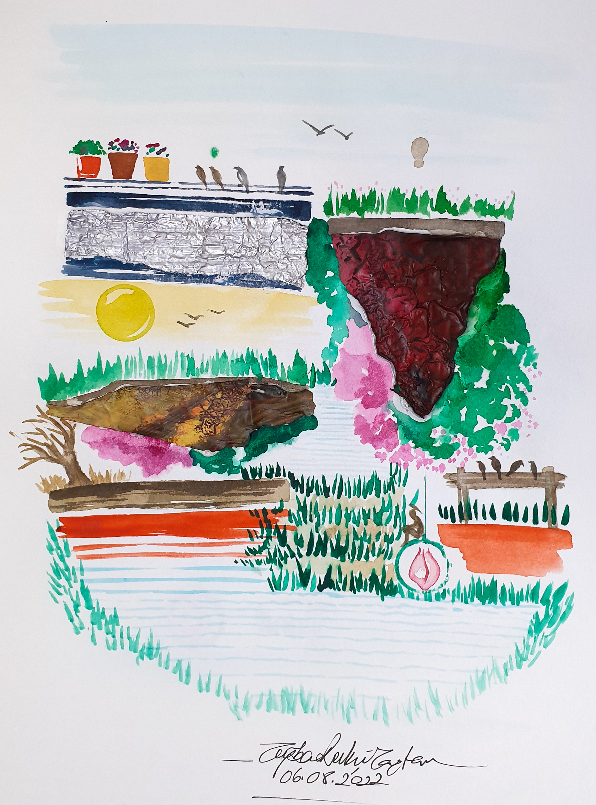 Sketchbook, Composition No: 30, 2022, Mixed media on paper