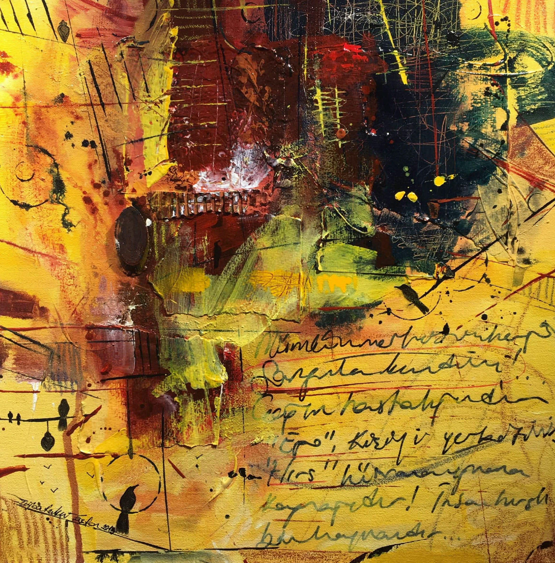 Composition 13, 2019, 50x50 cm, Mixed Media on Canvas, Private Collection