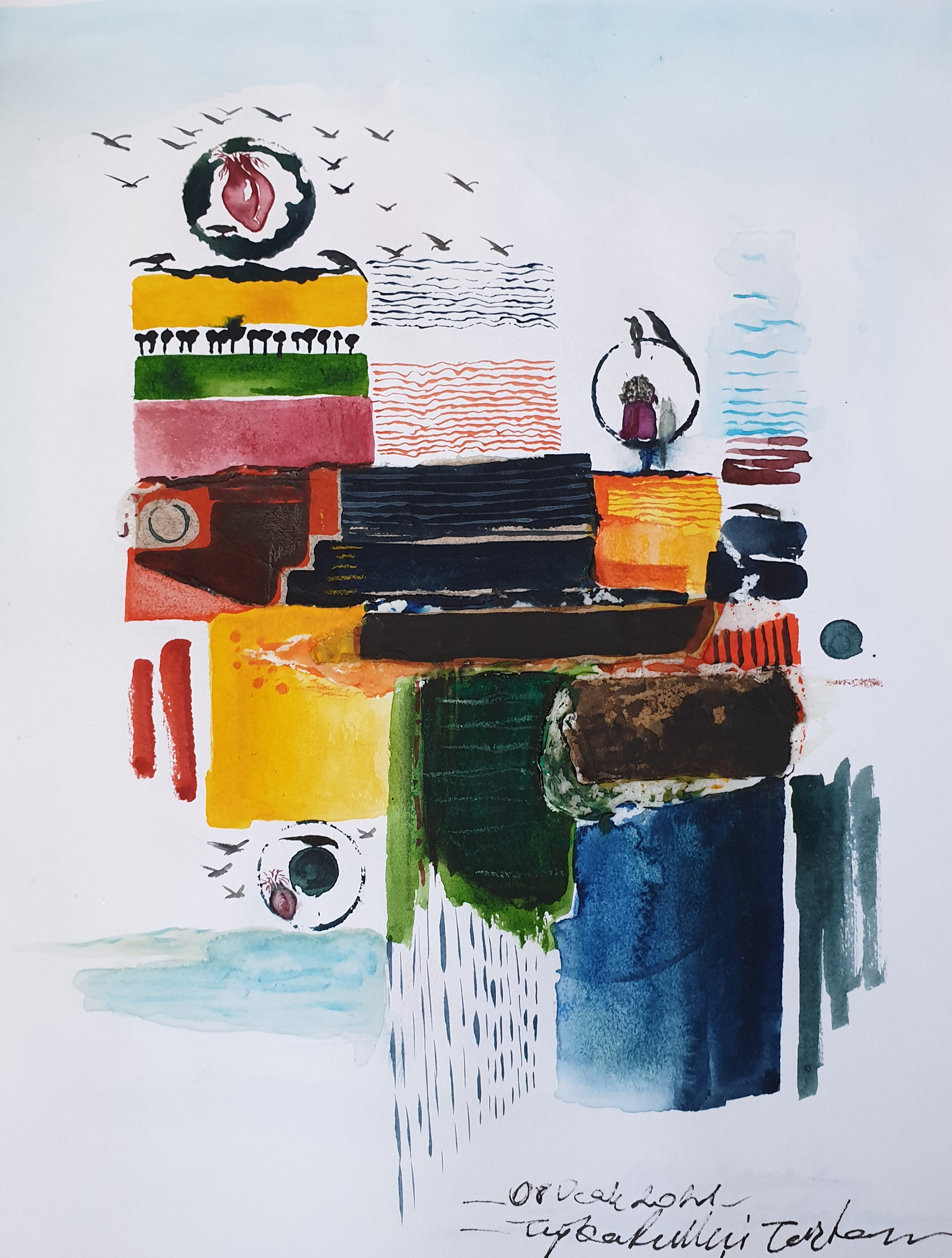 Sketchbook, Composition No: 7, 2022, Mixed media on paper