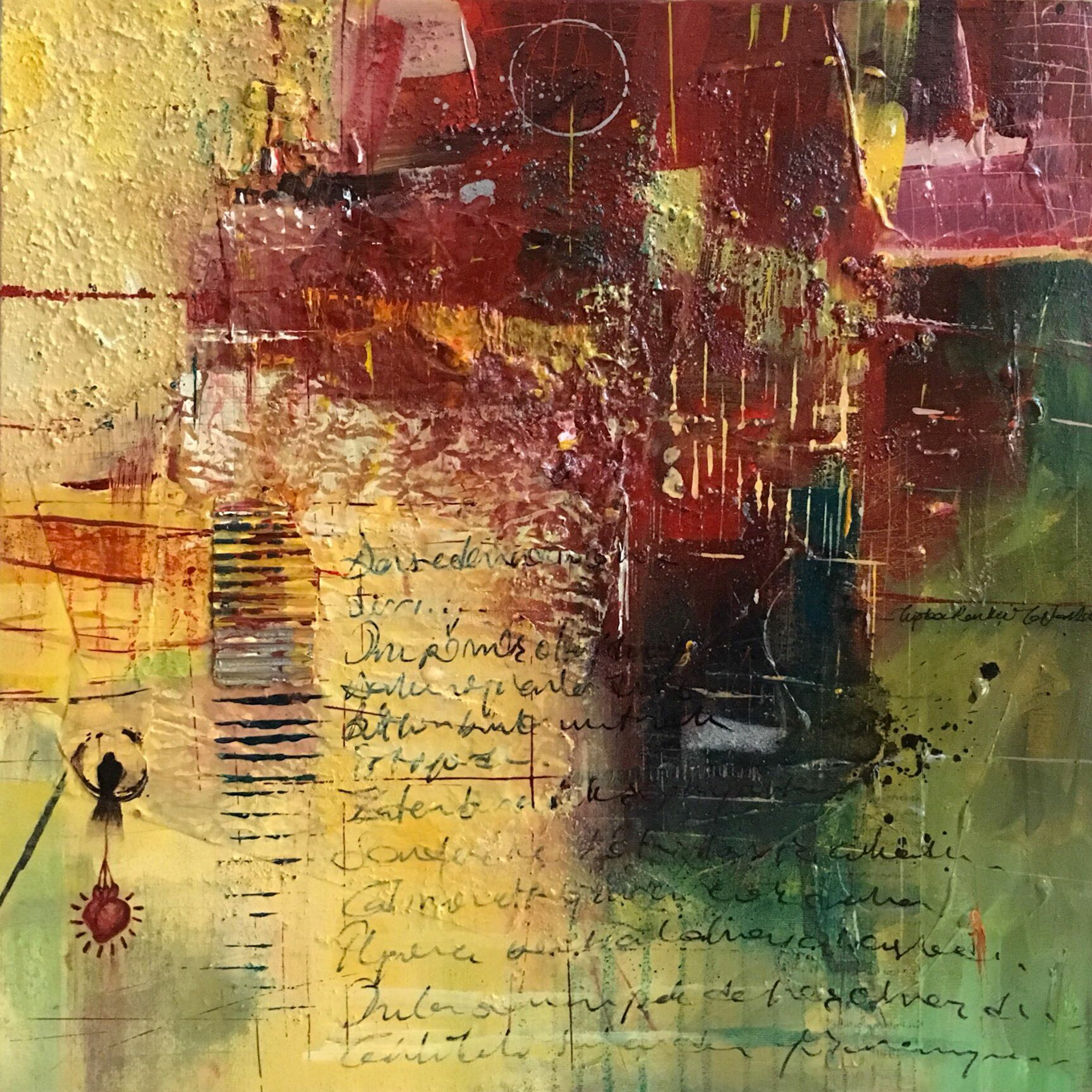 Composition 8, 2018, 50x50 cm, Mixed Media on Canvas