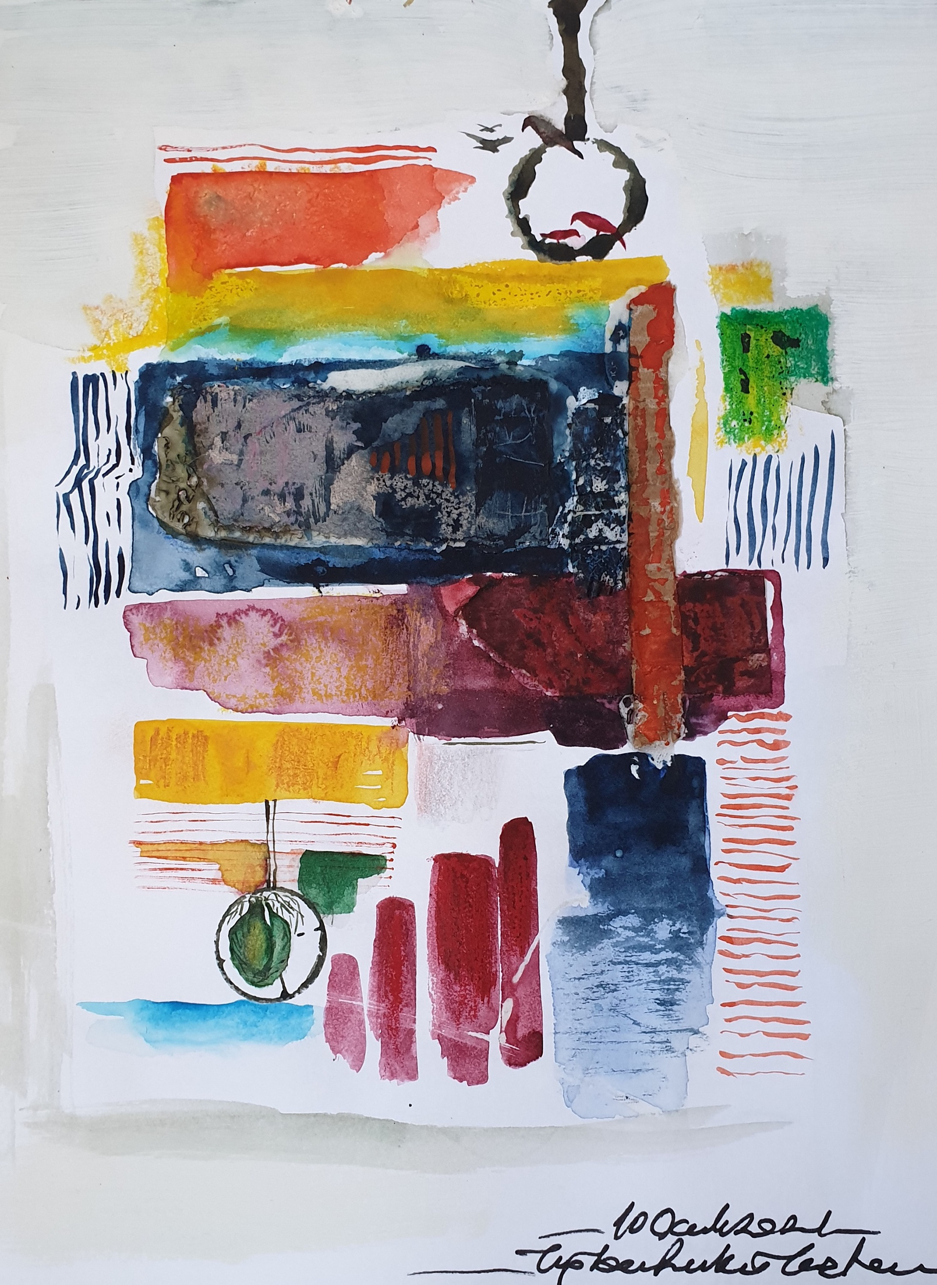 Sketchbook, Composition No: 8, 2022, Mixed media on paper