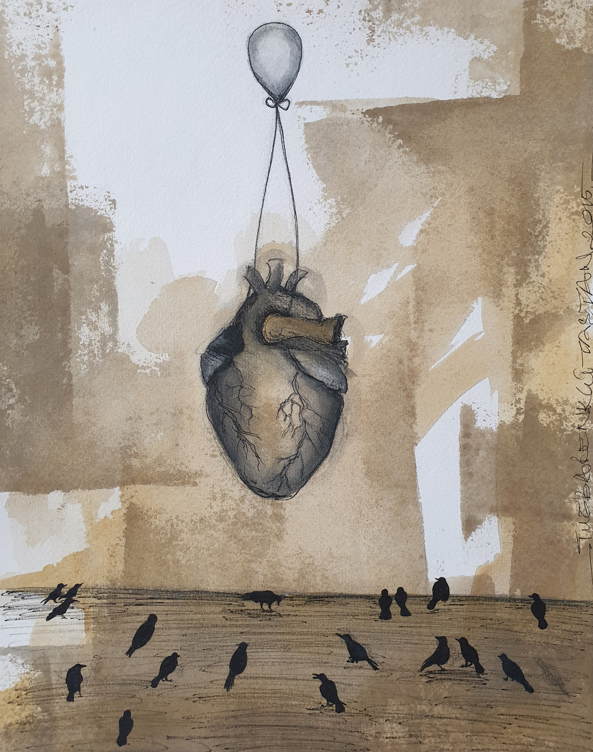 Untitled, 2015, Mixed Media on Paper, 30.5x22.9 cm