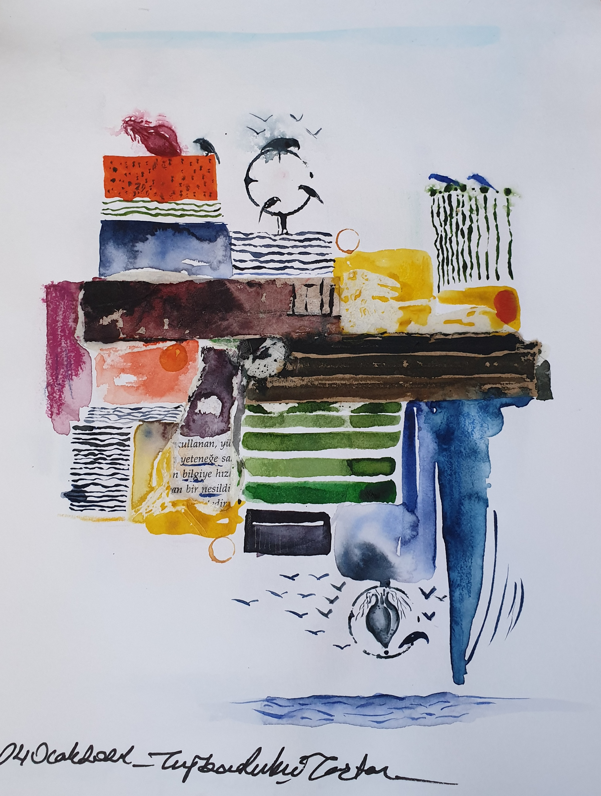 Sketchbook, Composition No: 5, 2022, Mixed media on paper