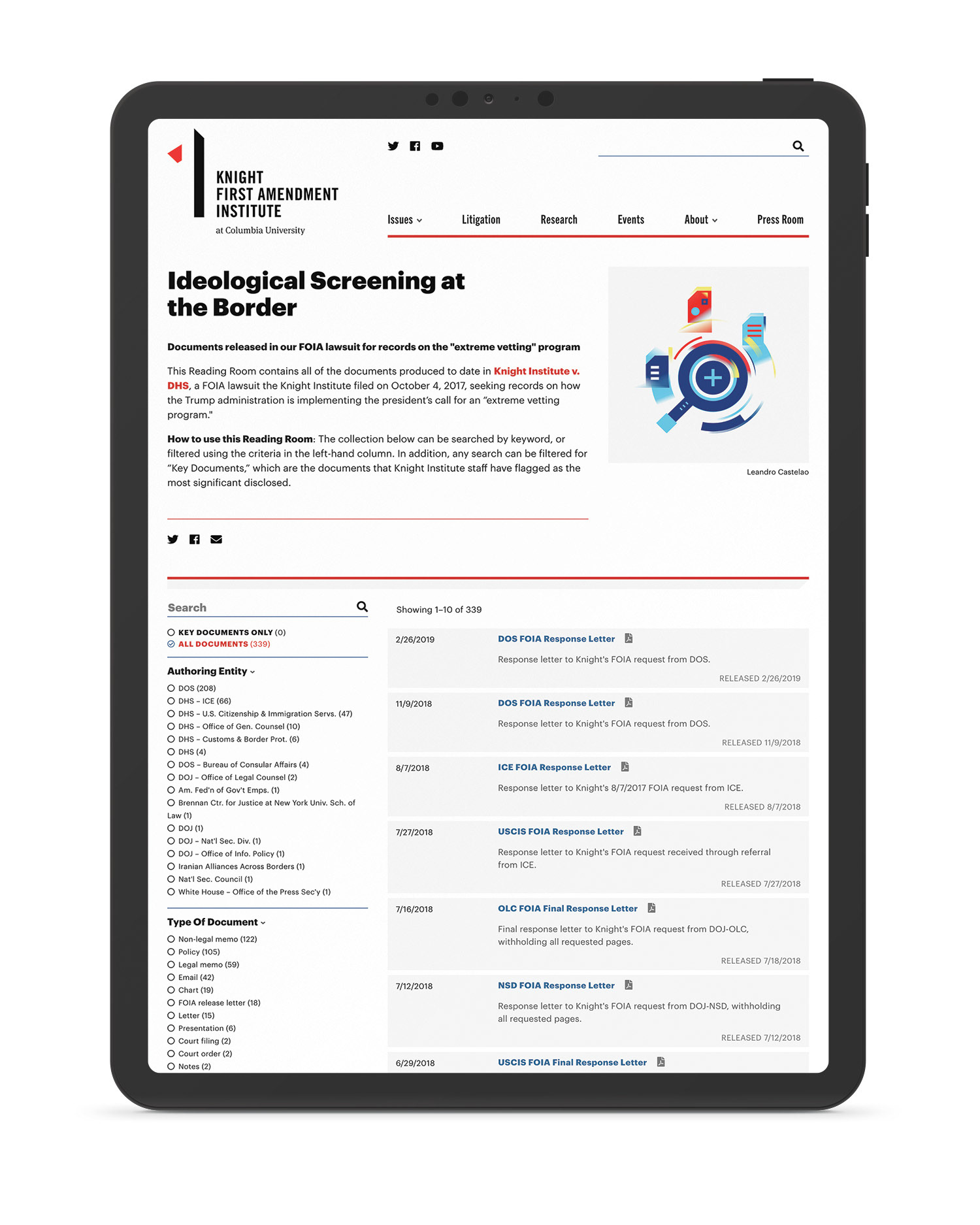 document search page