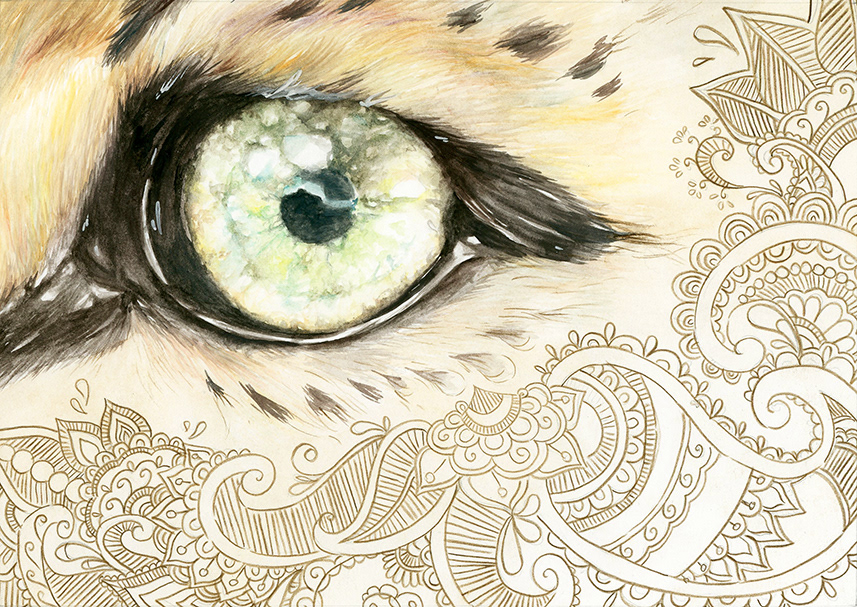 Arabian Leopard with Henna patterns