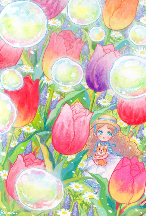 2022.4制作/148×100mm/使用画材：アクリルガッシュ