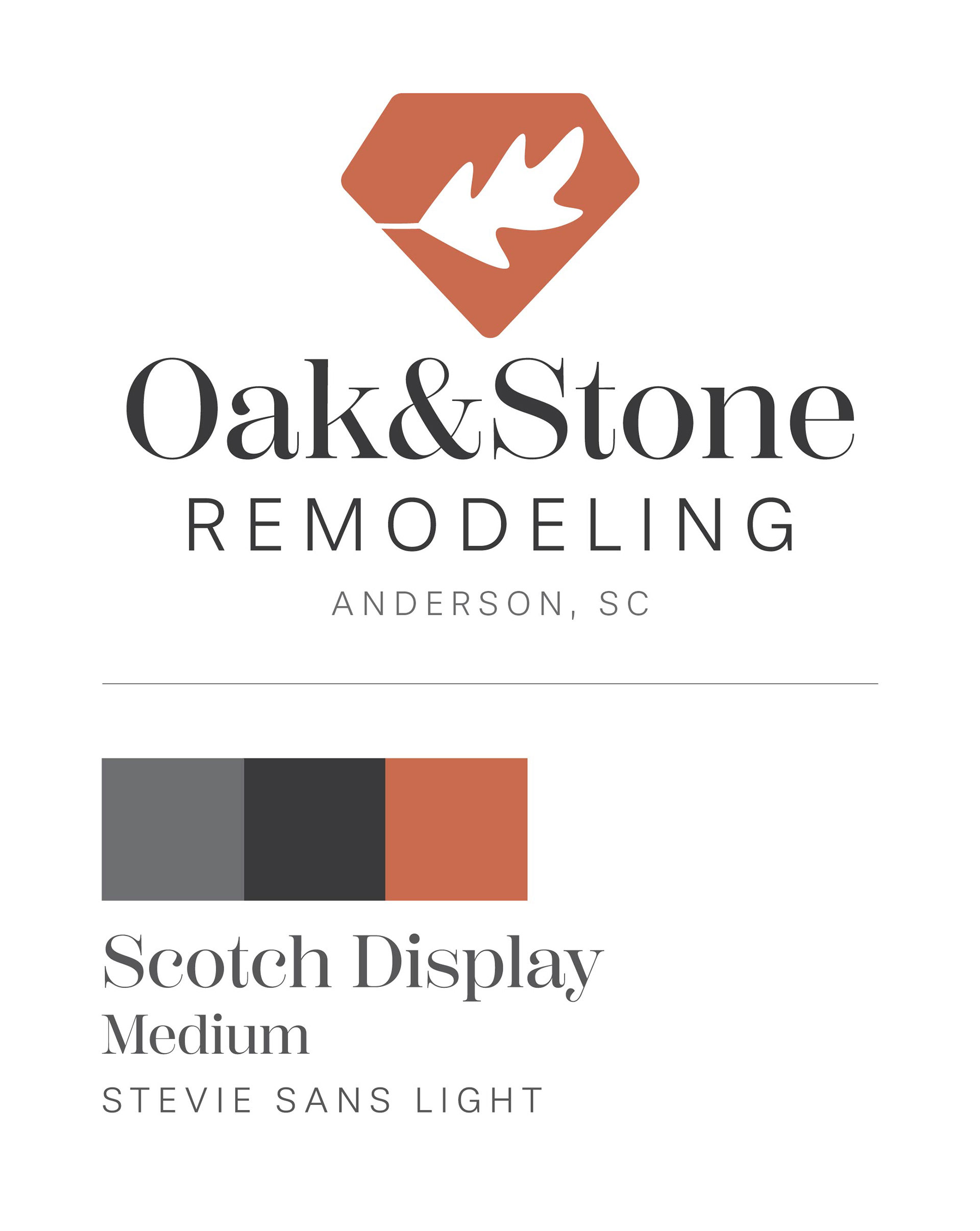 Logo Design/Font/Palette for Oak&Stone Remodeling