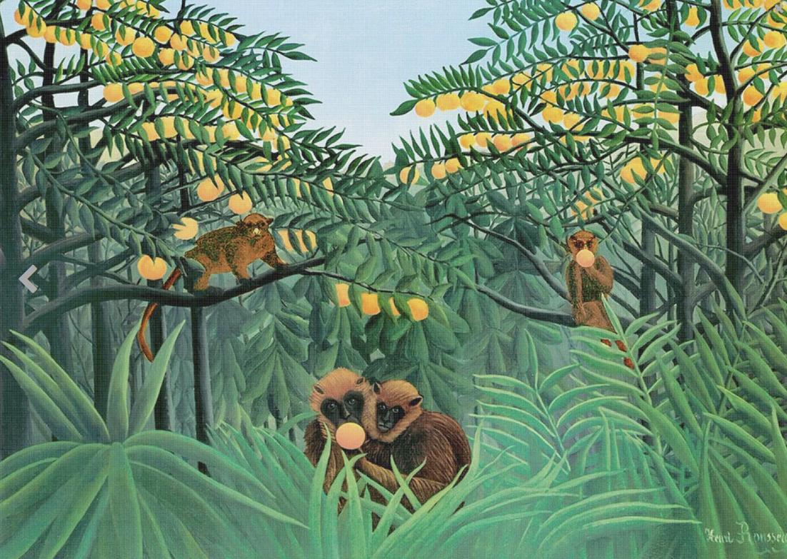 Monkeys in an Orange Grove - Henri Rousseau