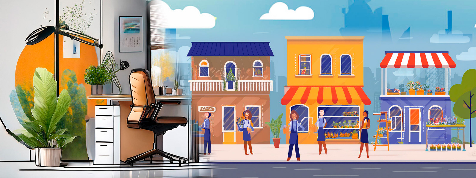 Illustration du commerce et de l'entreprenariat à Houilles